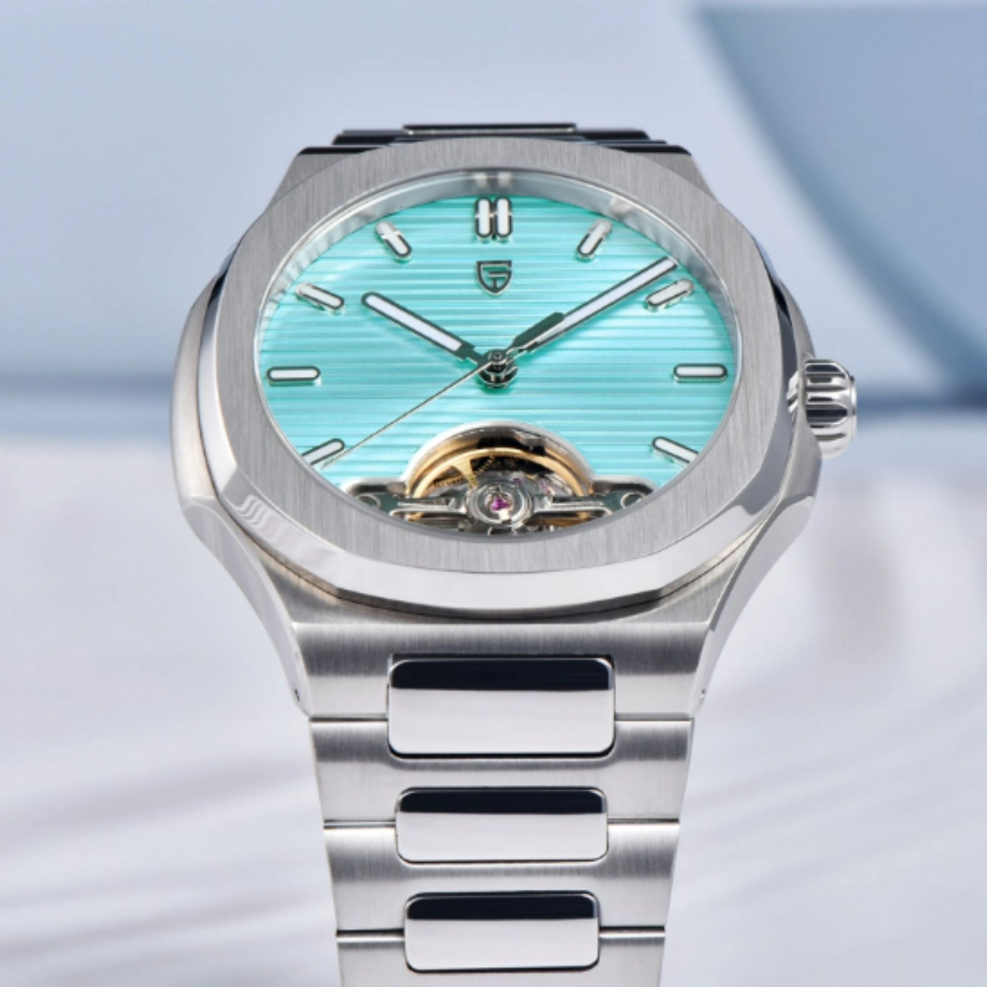 PAGANI DESIGN PD-YS025 Automatic Stainless Steel Sapphire Glass Wristwatch with open Balance Wheel