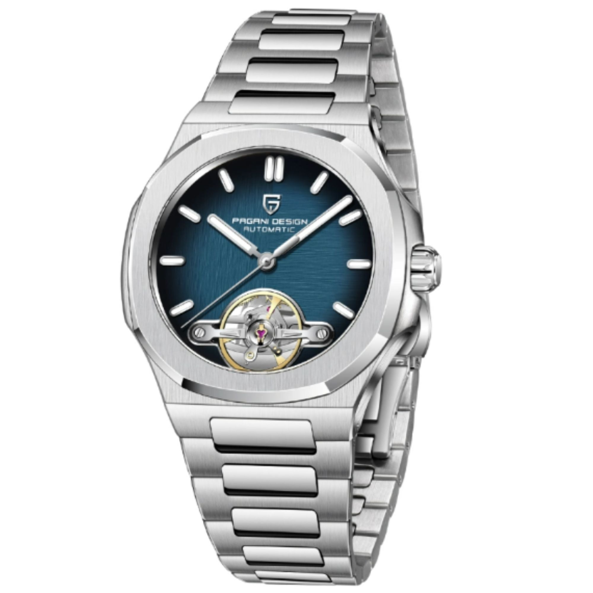 PAGANI DESIGN PD-YS025 Automatic Stainless Steel Sapphire Glass Wristwatch with open Balance Wheel
