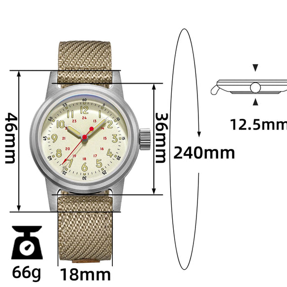 ADDIESDIVE 36mm Vintage Mechanical Watch AD2076