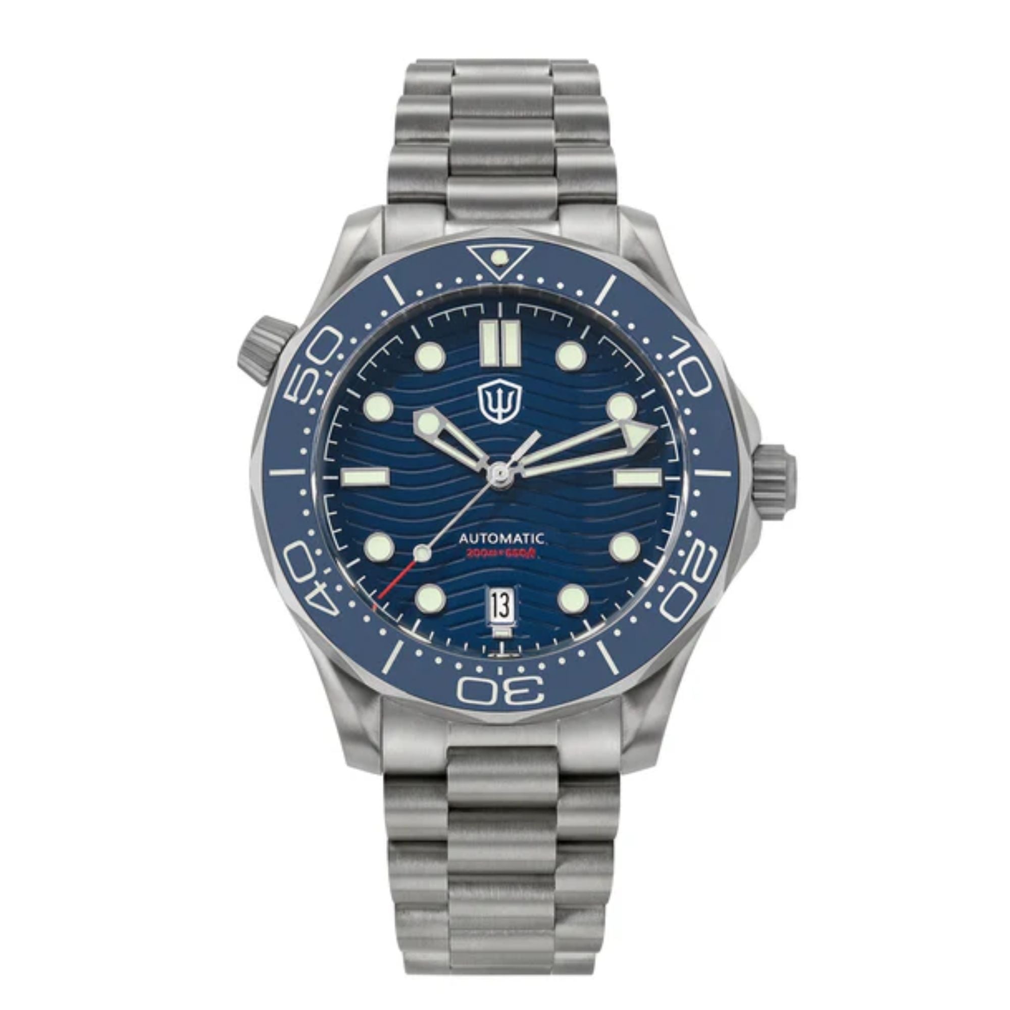 Watchdives WD007 Titanium NTTD Dive Watch - Titanium Bracelet