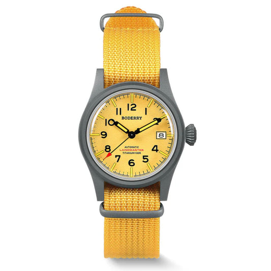 LANDMASTER - 100M Waterproof Titanium Automatic Field Watch | Yellow-bracelet
