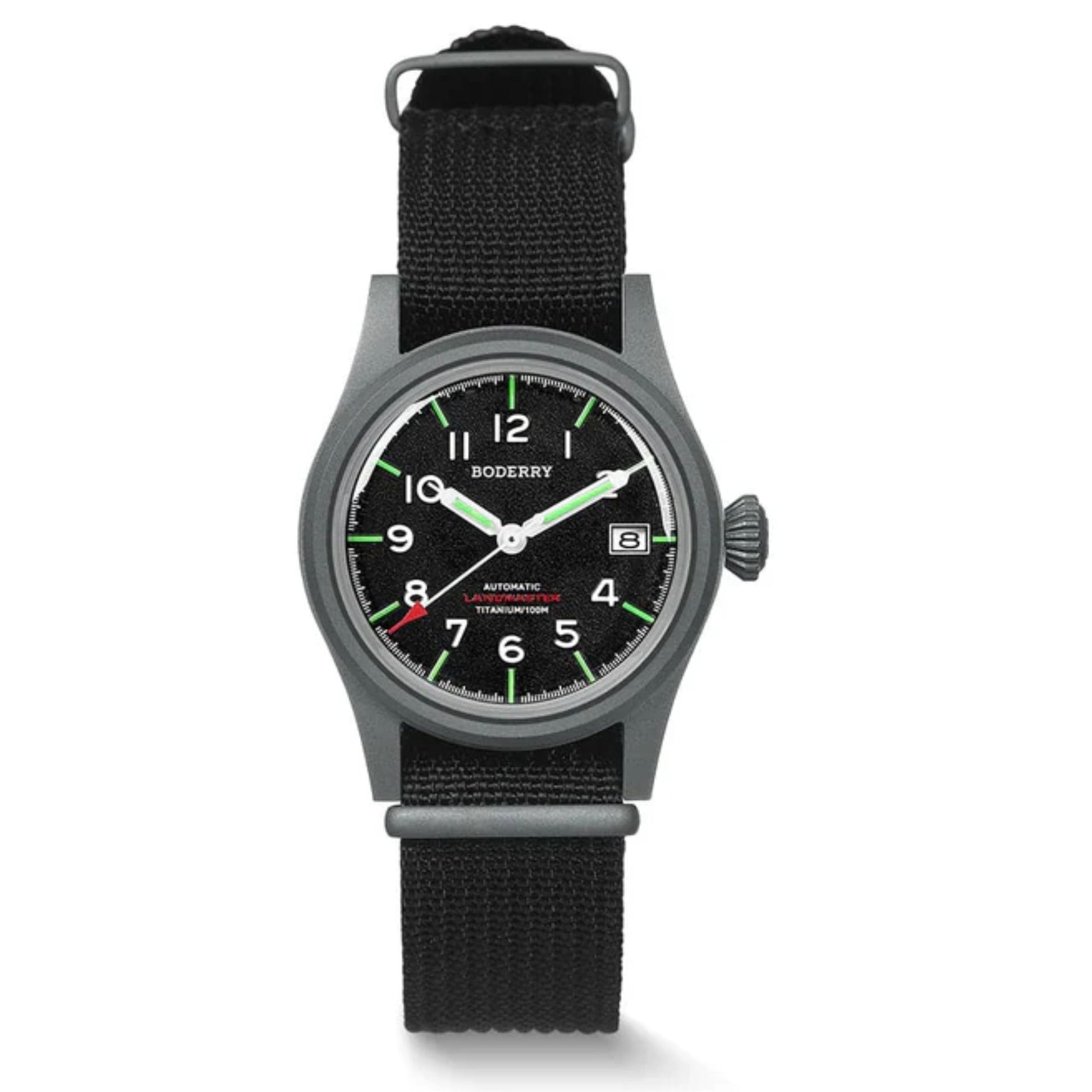 LANDMASTER - 100M Waterproof Titanium Automatic Field Watch | Black