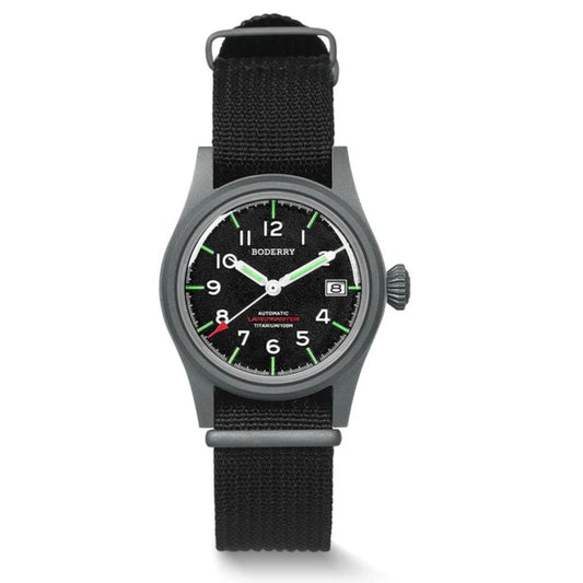LANDMASTER - 100M Waterproof Titanium Automatic Field Watch | Black