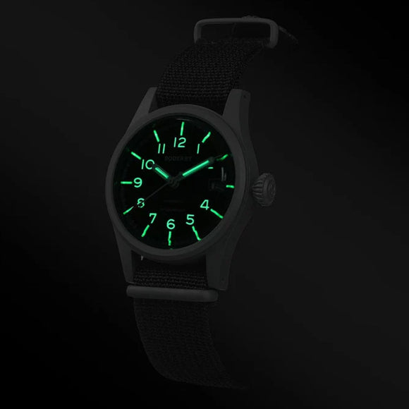 LANDMASTER - 100M Waterproof Titanium Automatic Field Watch | Black