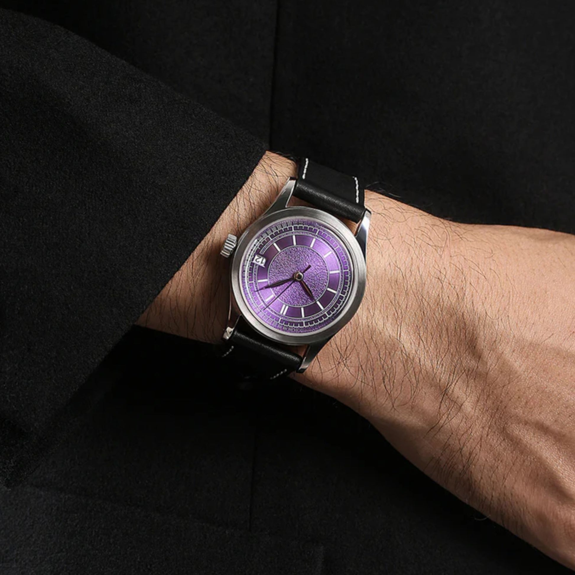 HOU - 80-Hour Power Reserve Vintage Automatic Watch | Purple