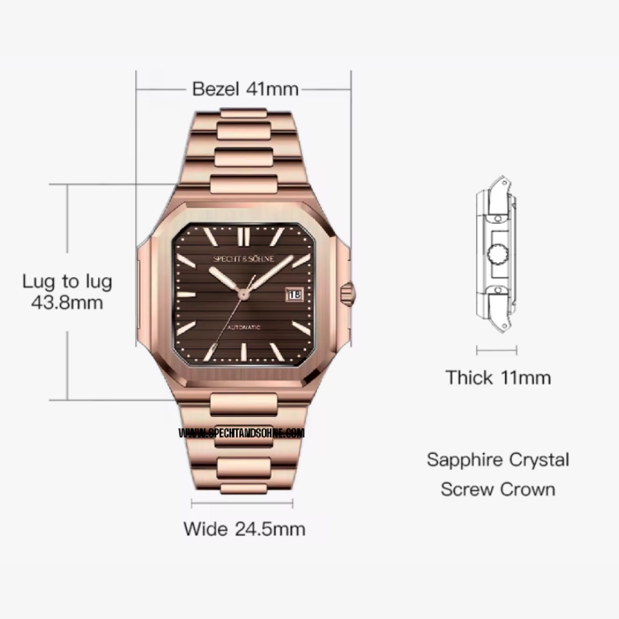 Cubic Automatic Rose Gold Edition - Brown Dial
