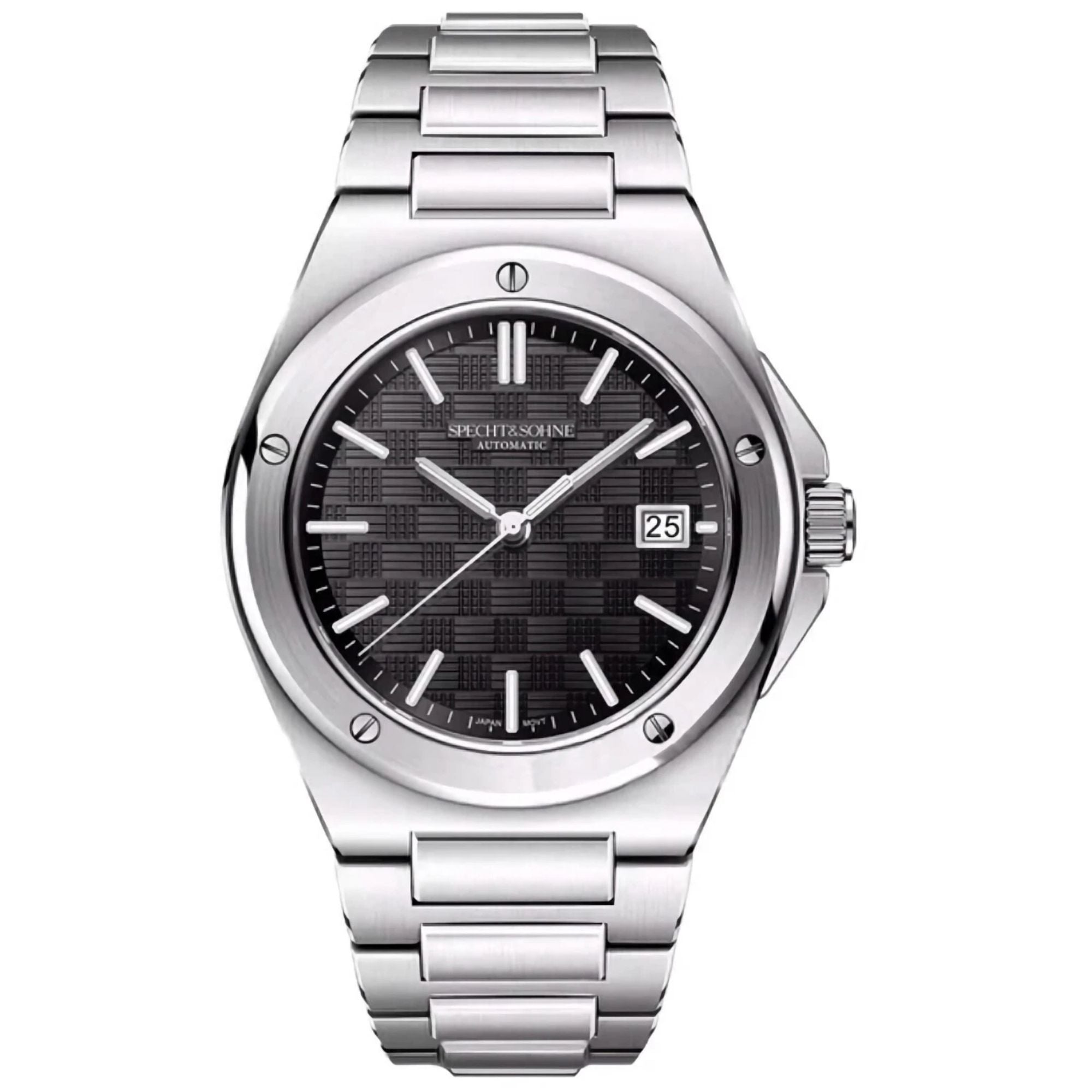 SPECHT&SOHNE Elegant Men's Japan Miyota 8215 Automatic Mechanical Watch Stainless Steel Sapphire Crystal 50m Waterproof Luminous Sports Wristwatches
