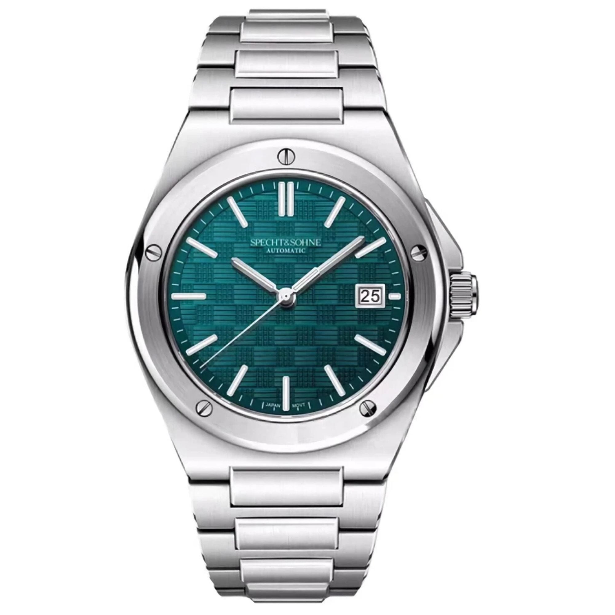 SPECHT&SOHNE Elegant Mens Japan Miyota 8215 Automatic Mechanical Watch Stainless Steel Sapphire Crystal 50m Waterproof Luminous Sports Wristwatches