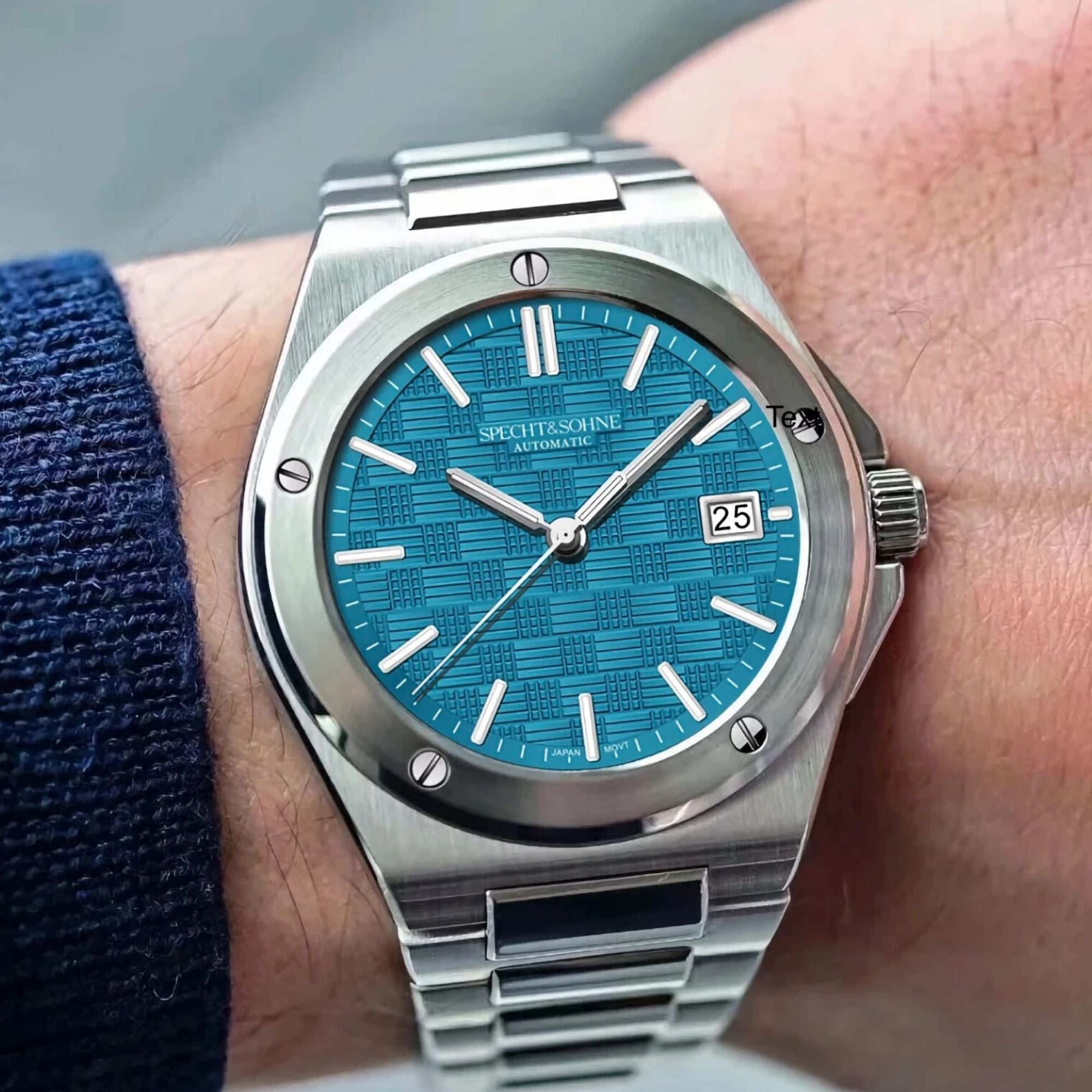 SPECHT&SOHNE Elegant Men's Japan Miyota 8215 Automatic Mechanical Watch Stainless Steel Sapphire Crystal 50m Waterproof Luminous Sports Wristwatches