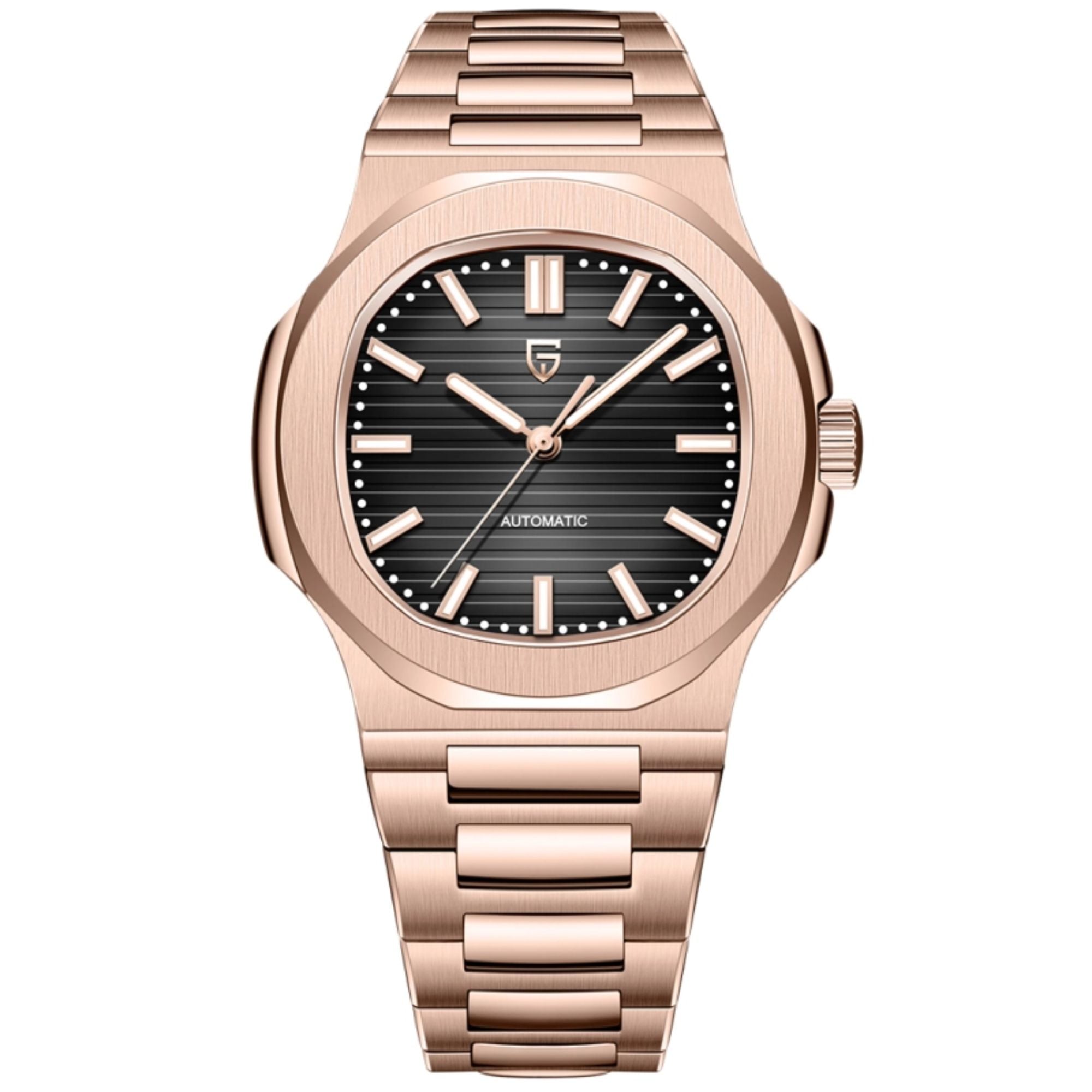 PAGANI DESIGN PD-1728 Rose Gold Men's Automatic Watches 40mm Luxury Stainless Steel Casual Waterproof Wrist Watches Sapphire Dial Glass