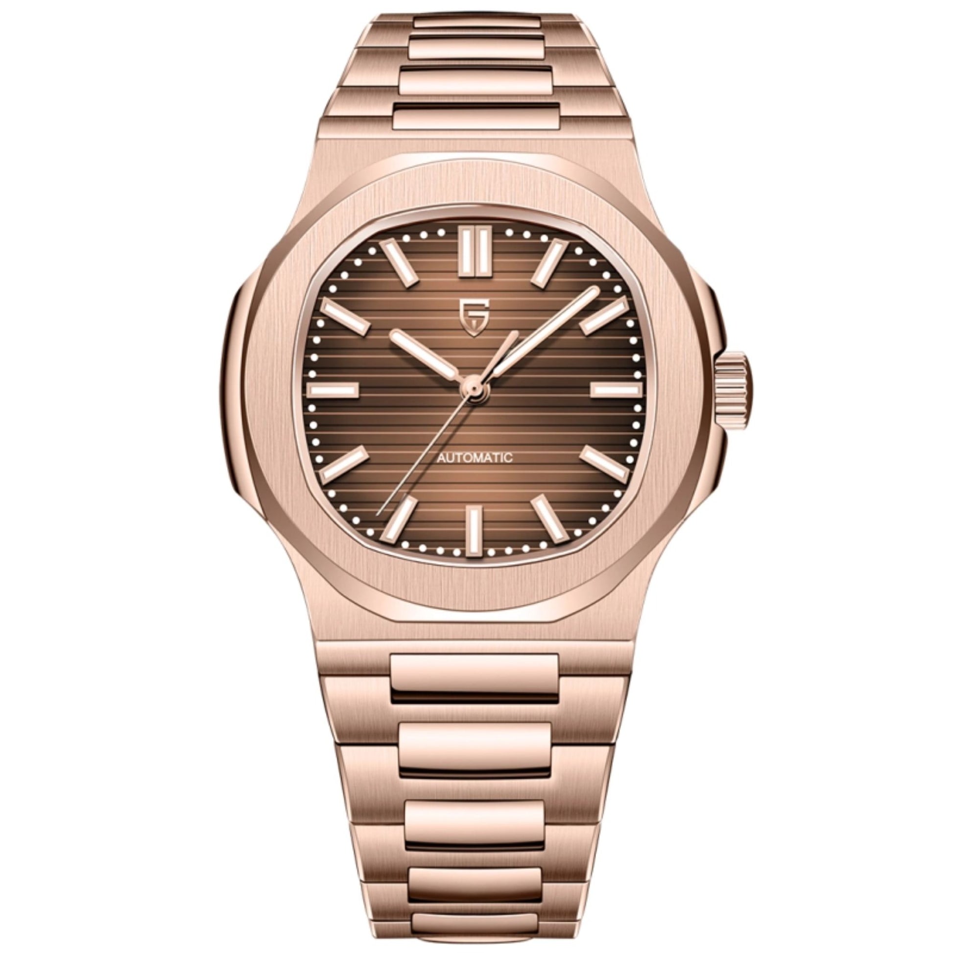 PAGANI DESIGN PD-1728 Rose Gold Men's Automatic Watches 40mm Luxury Stainless Steel Casual Waterproof Wrist Watches Sapphire Dial Glas