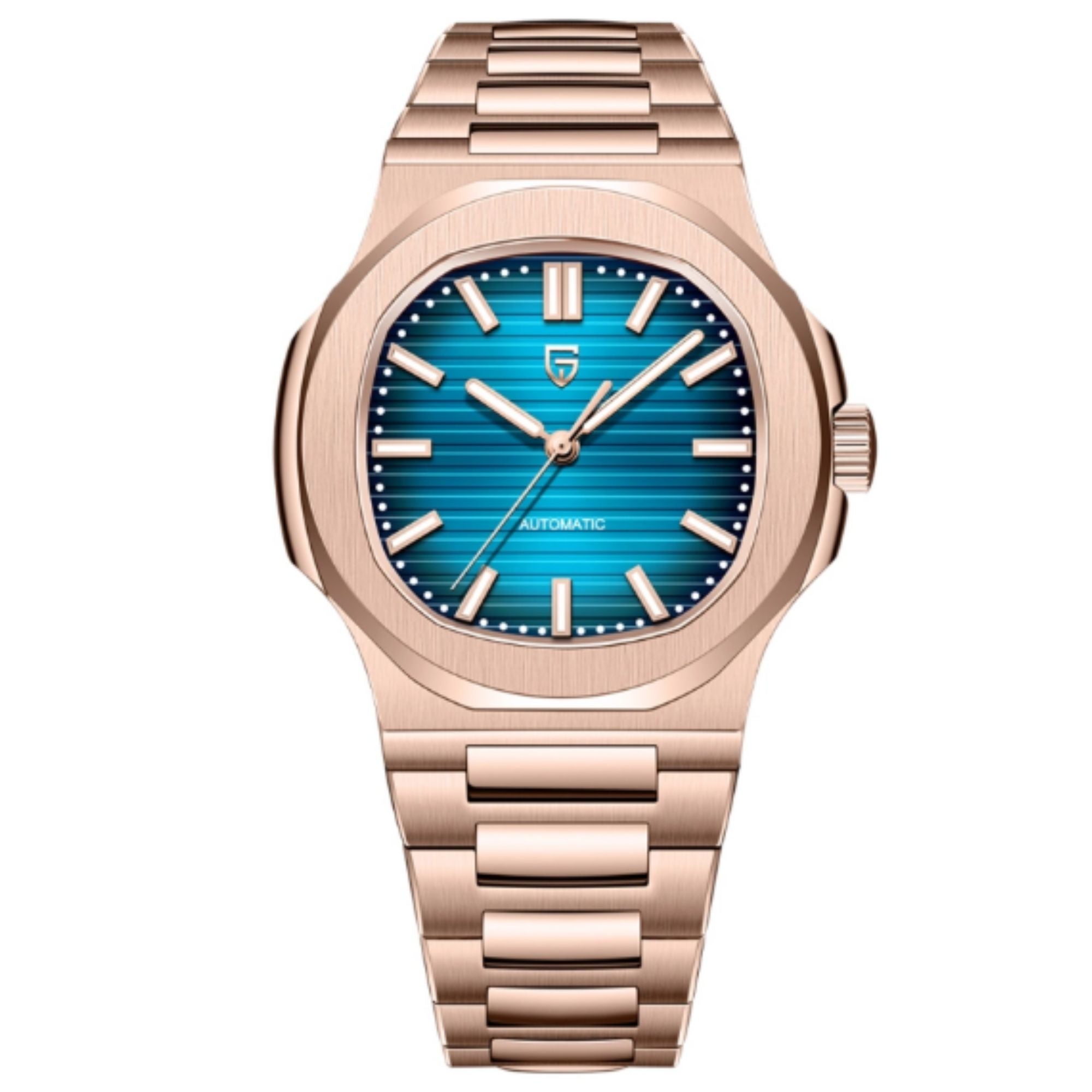PAGANI DESIGN PD-1728 Rose Gold Men's Automatic Watches 40mm Luxury Stainless Steel Casual Waterproof Wrist Watches Sapphire Dial Glass