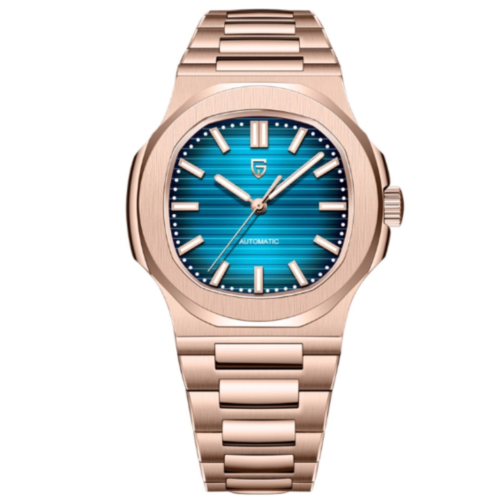 PAGANI DESIGN PD-1728 Rose Gold Men's Automatic Watches 40mm Luxury Stainless Steel Casual Waterproof Wrist Watches Sapphire Dial Glass