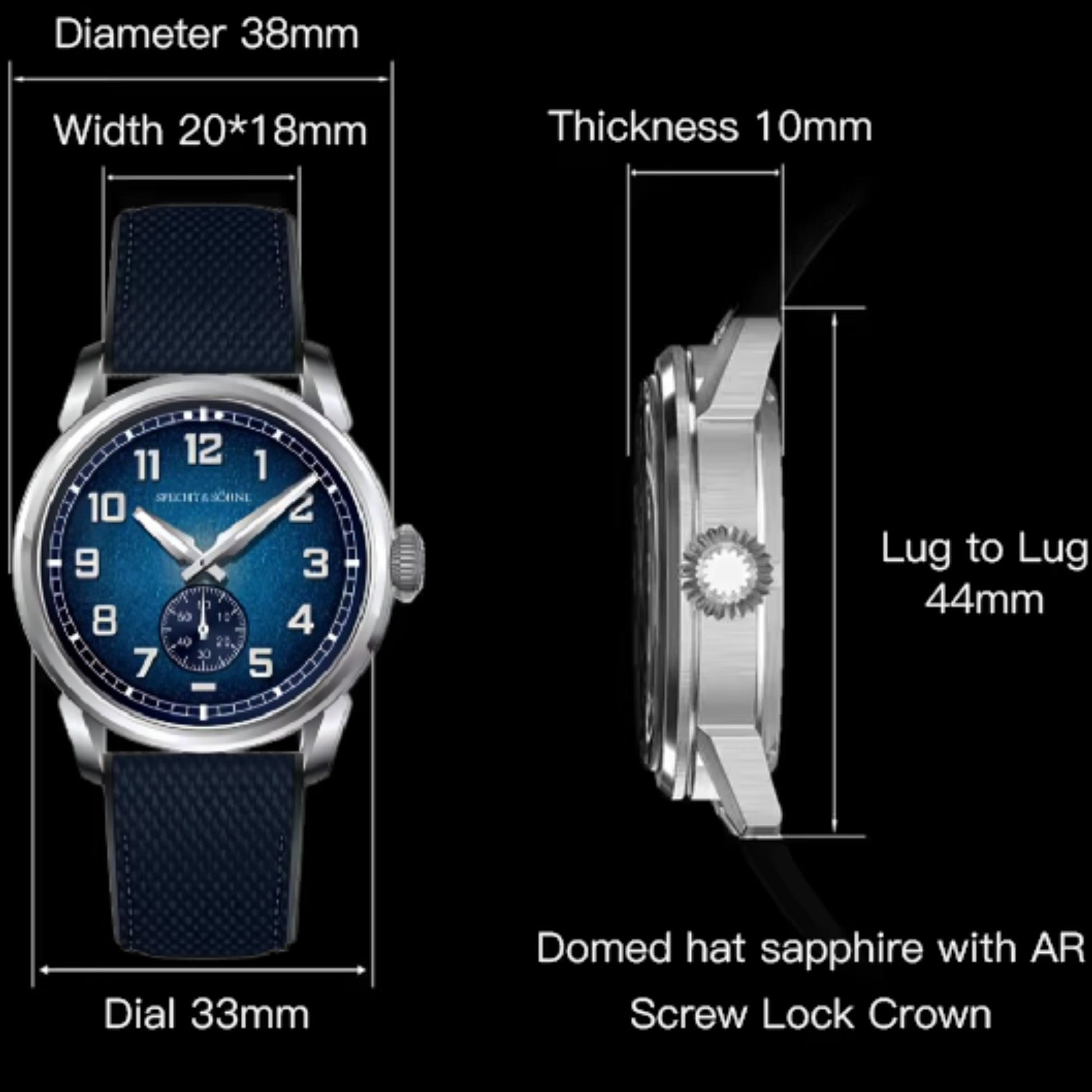 Specht & Söhne Men's Watches Mechanical Watches Japan C3 Luminous Stainless Steel- SP0027