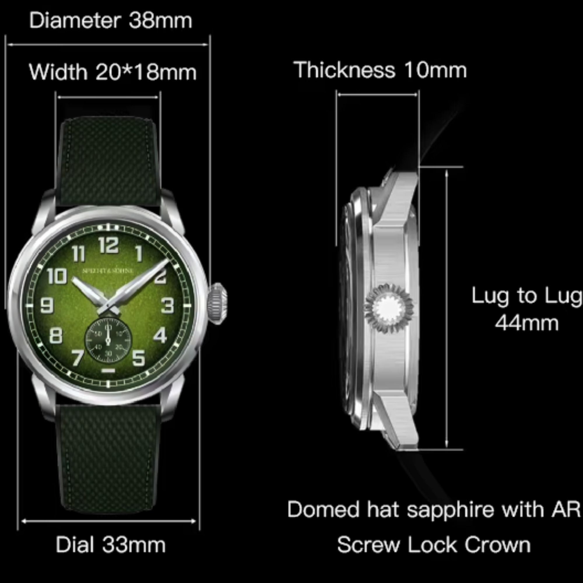 Specht & Söhne Men's Watches Mechanical Watches Japan C3 Luminous Stainless- SP0027