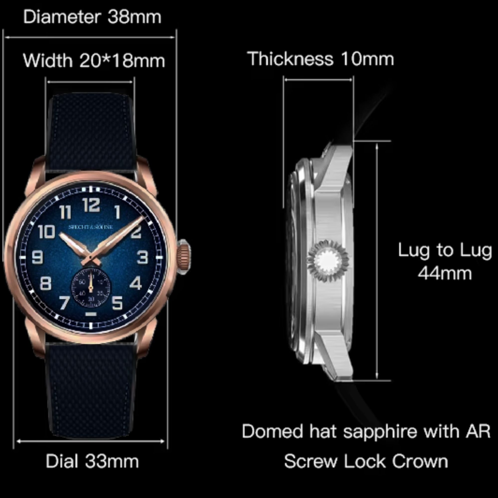 Specht & Söhne Men's Watches Mechanical Watches Japan C3 Luminous Stainless Steel- SP0027