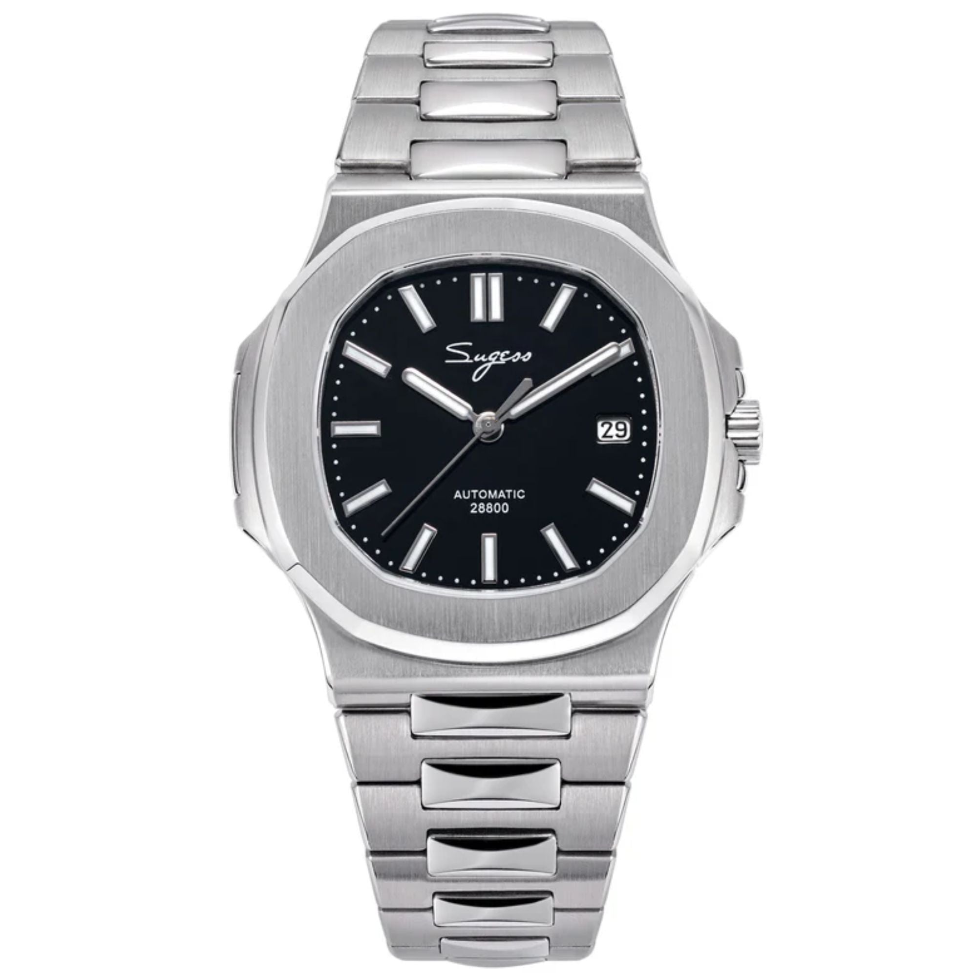 Heritage S466 PP Octagonal Day Display Black Dial Stainless-Steel Automatic