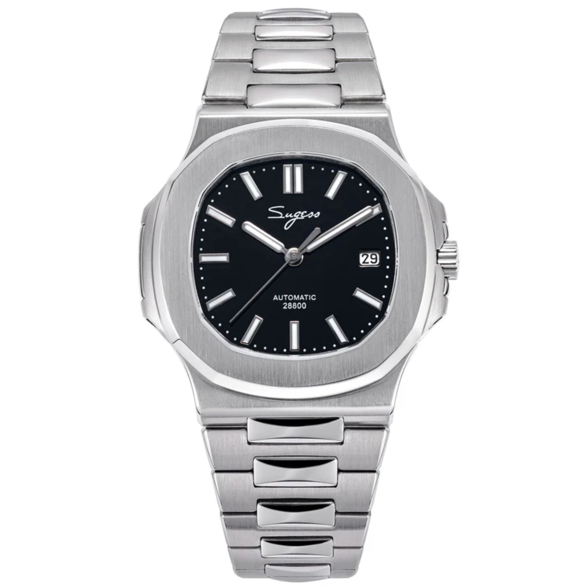 Heritage S466 PP Octagonal Day Display Black Dial Stainless-Steel Automatic