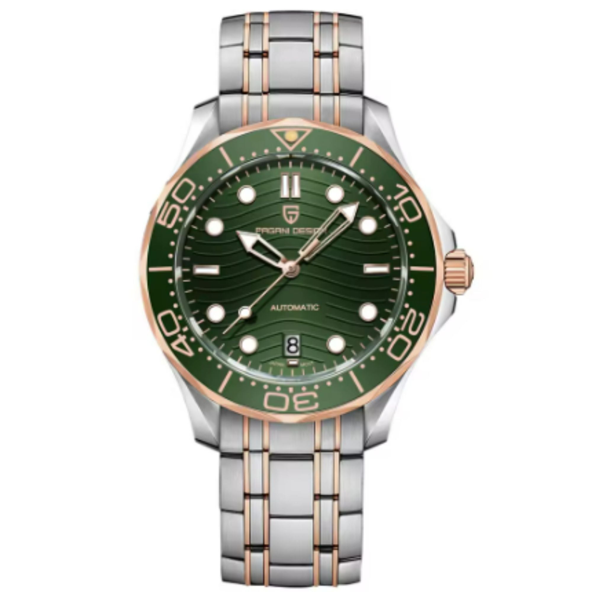 Pagani Design PD-1685 42MM (Japanese NH-35 Automatic Movement) Mechanical Watch 100M Waterproof Dive Watch Sapphire Stainless Steel Bracelet Watch 