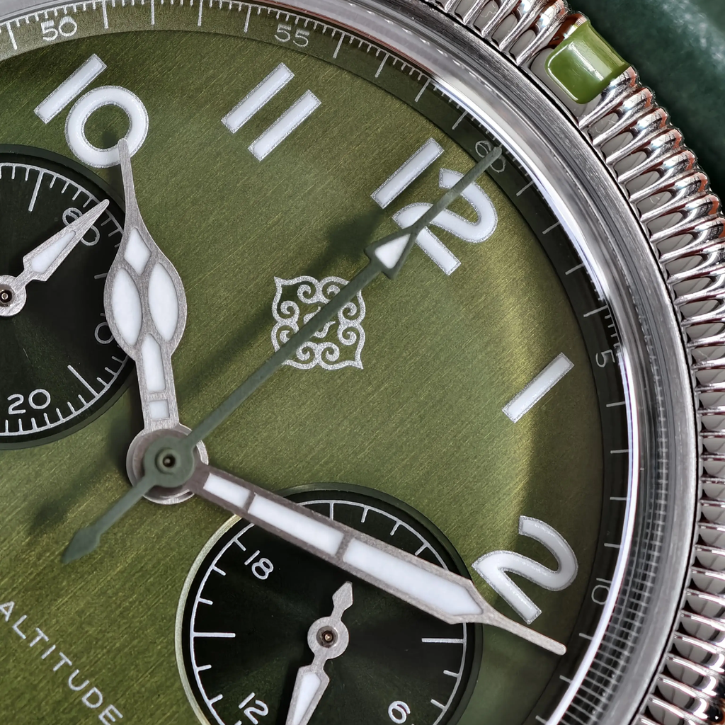 IXDAO 39mm VK64 Pilot Chronograph Watch JD-X10S Green