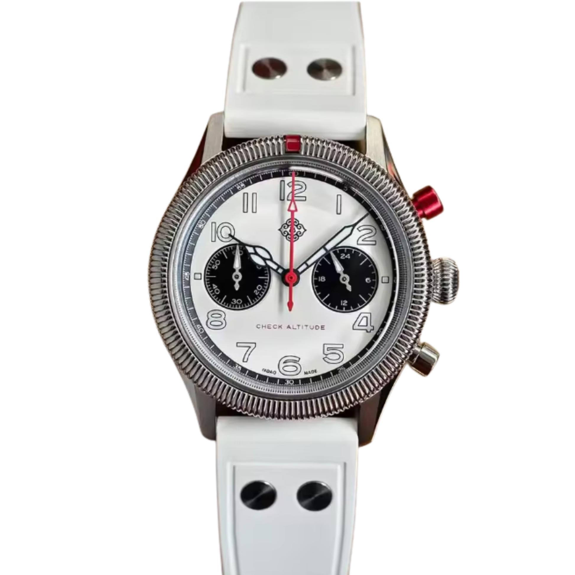 IXDAO 39mm VK64 Pilot Chronograph Watch JD-X10S White