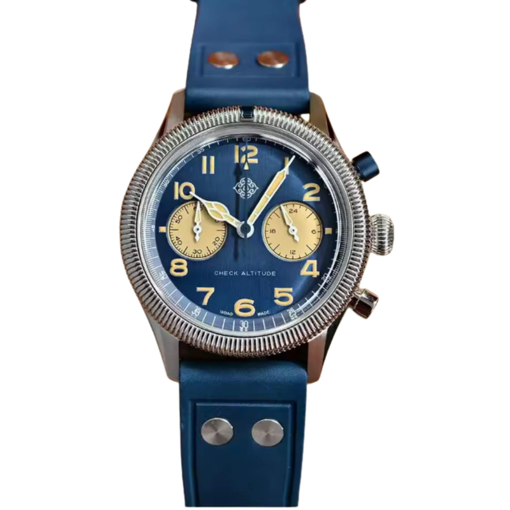 IXDAO 39mm VK64 Pilot Chronograph Watch JD-X10S Blue