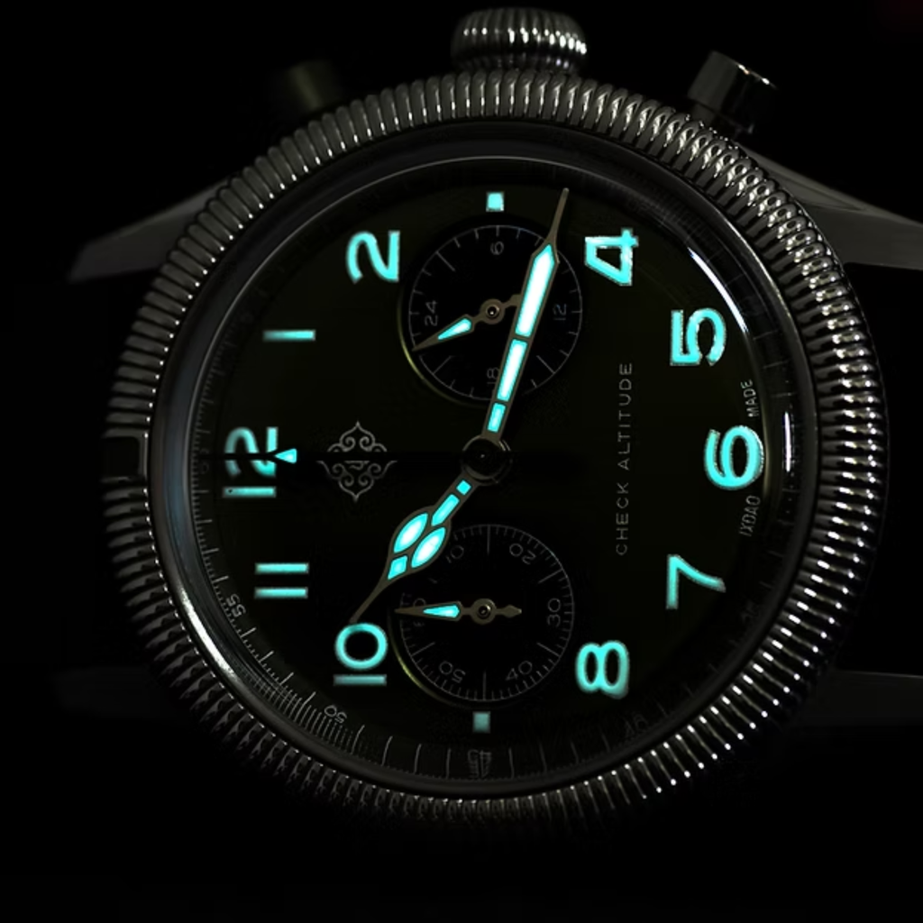 IXDAO 39mm VK64 Pilot Chronograph Watch JD-X10S Green