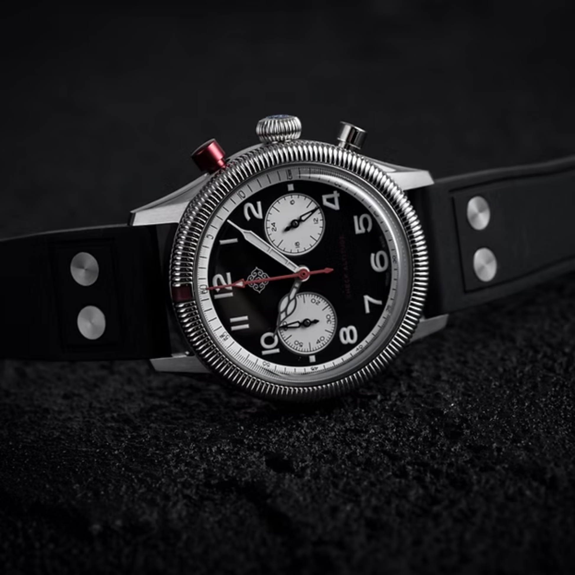 IXDAO 39mm VK64 Pilot Chronograph Watch JD-X10S Black
