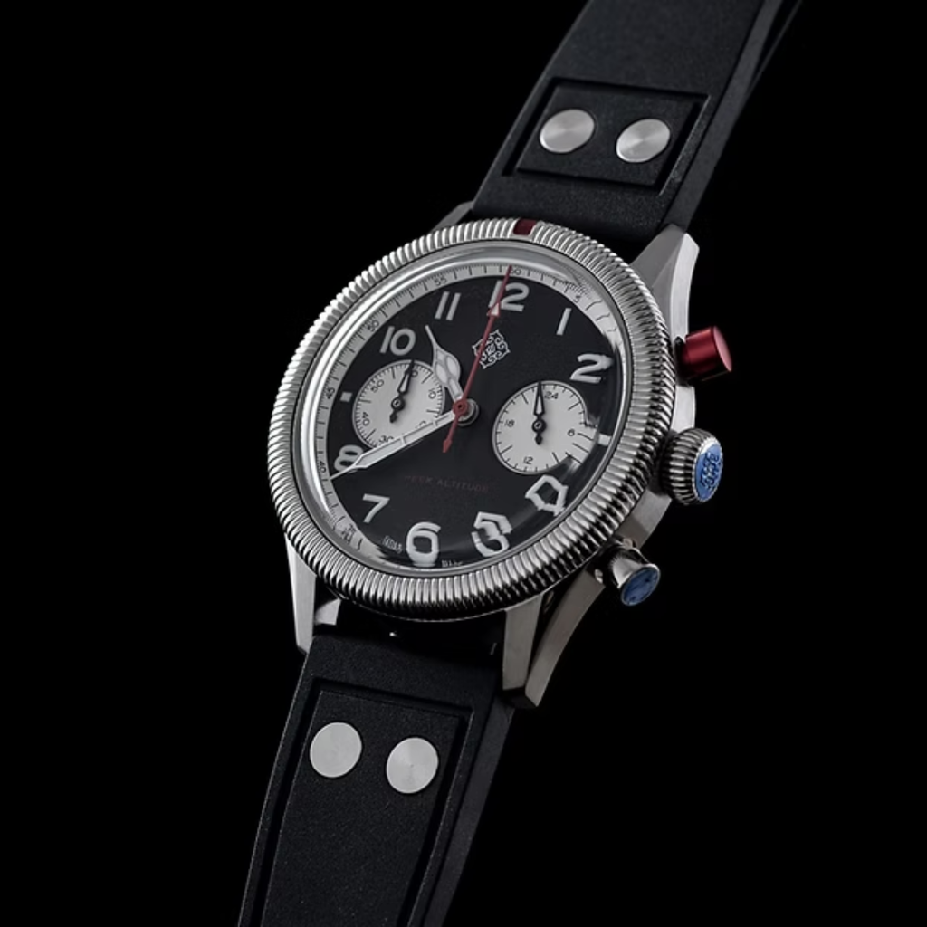 IXDAO 39mm VK64 Pilot Chronograph Watch JD-X10S Black