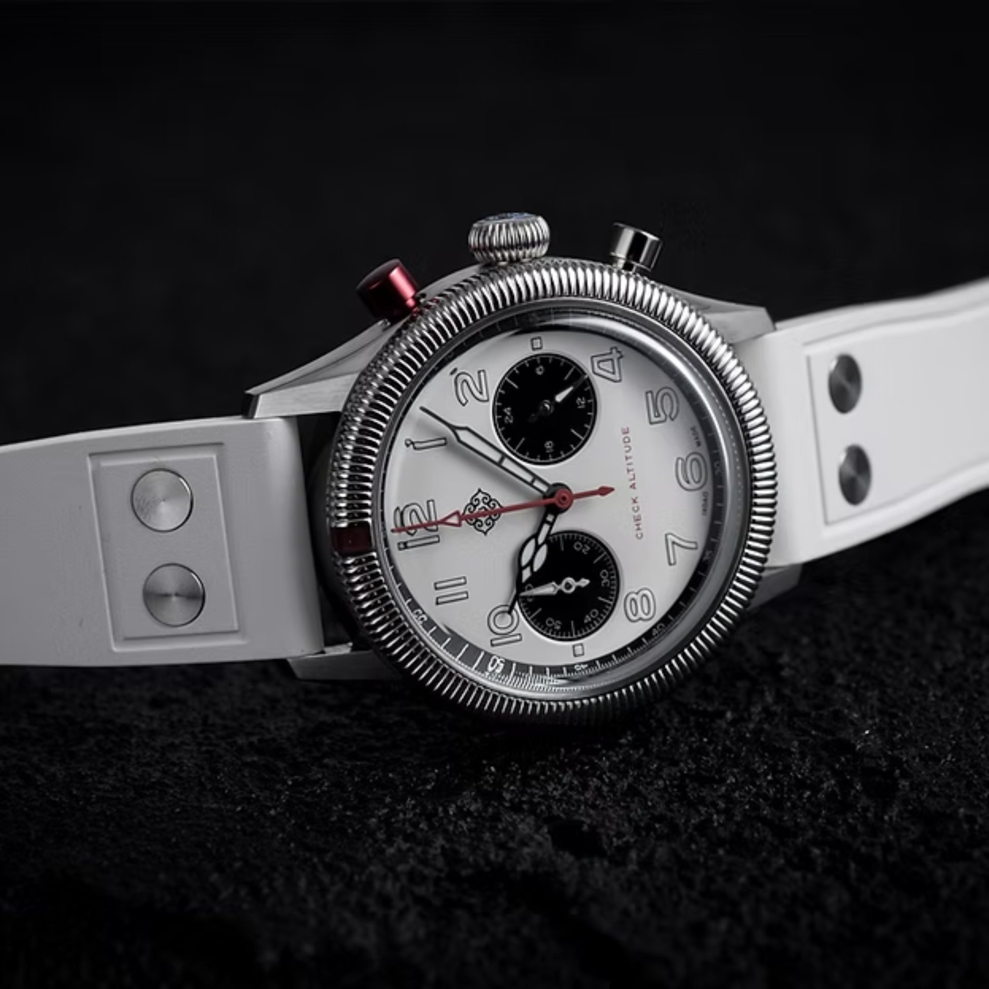 IXDAO 39mm VK64 Pilot Chronograph Watch JD-X10S White