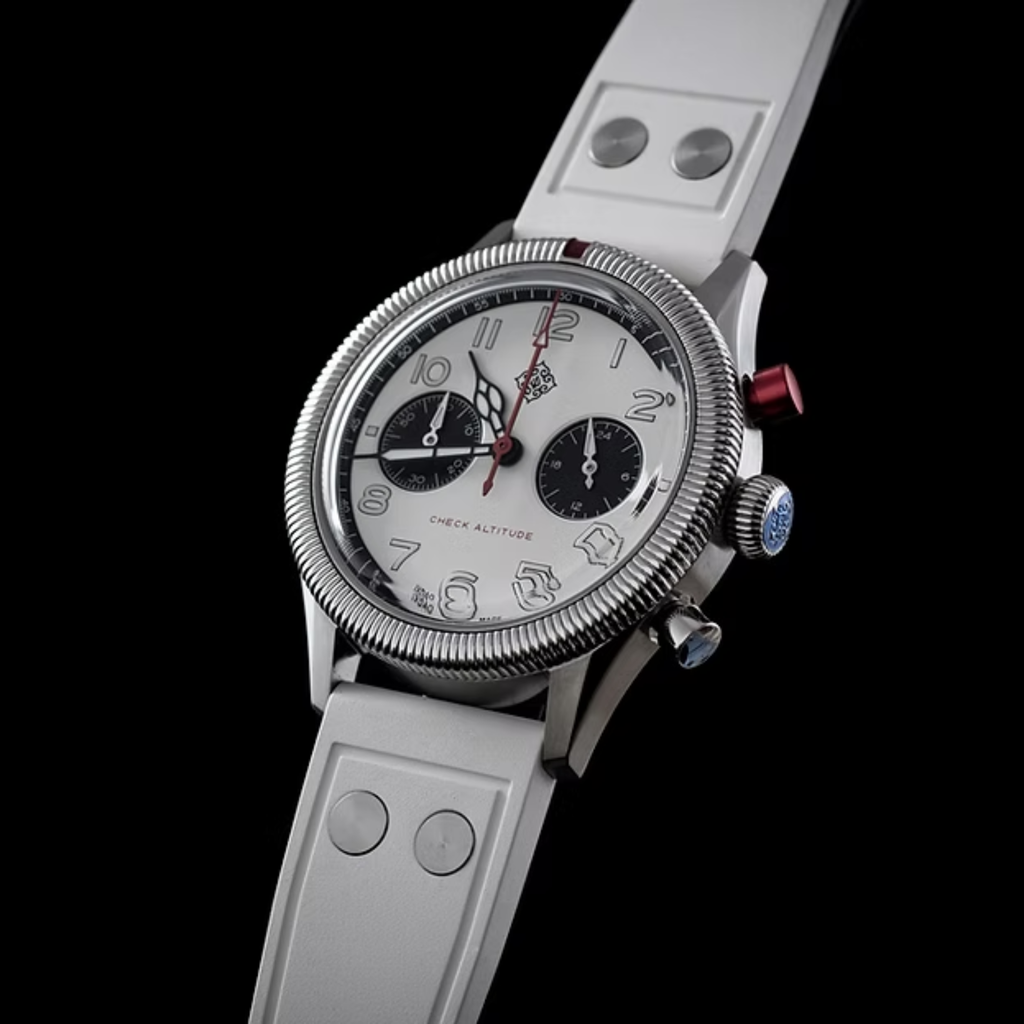 IXDAO 39mm VK64 Pilot Chronograph Watch JD-X10S White