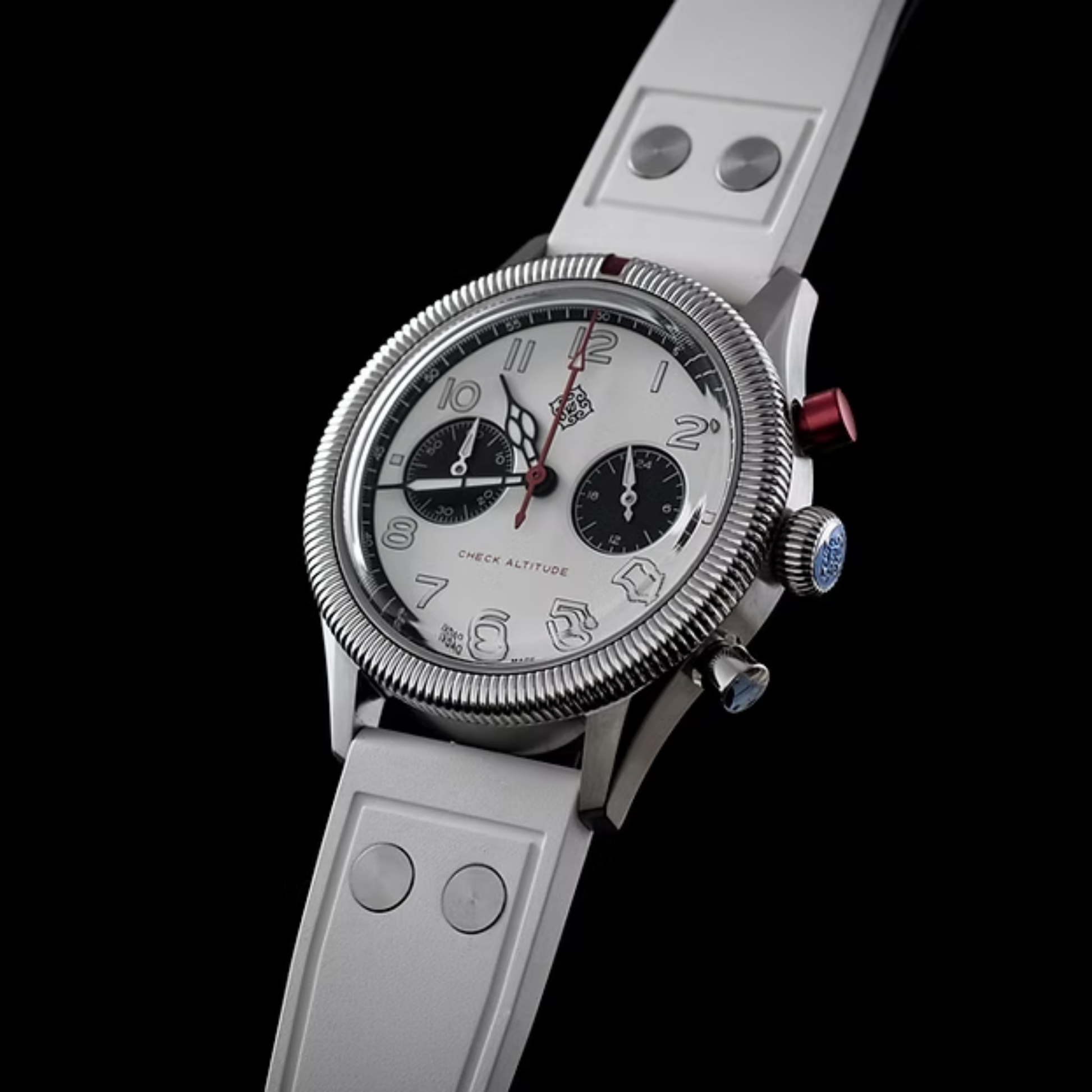 IXDAO 39mm VK64 Pilot Chronograph Watch JD-X10S White