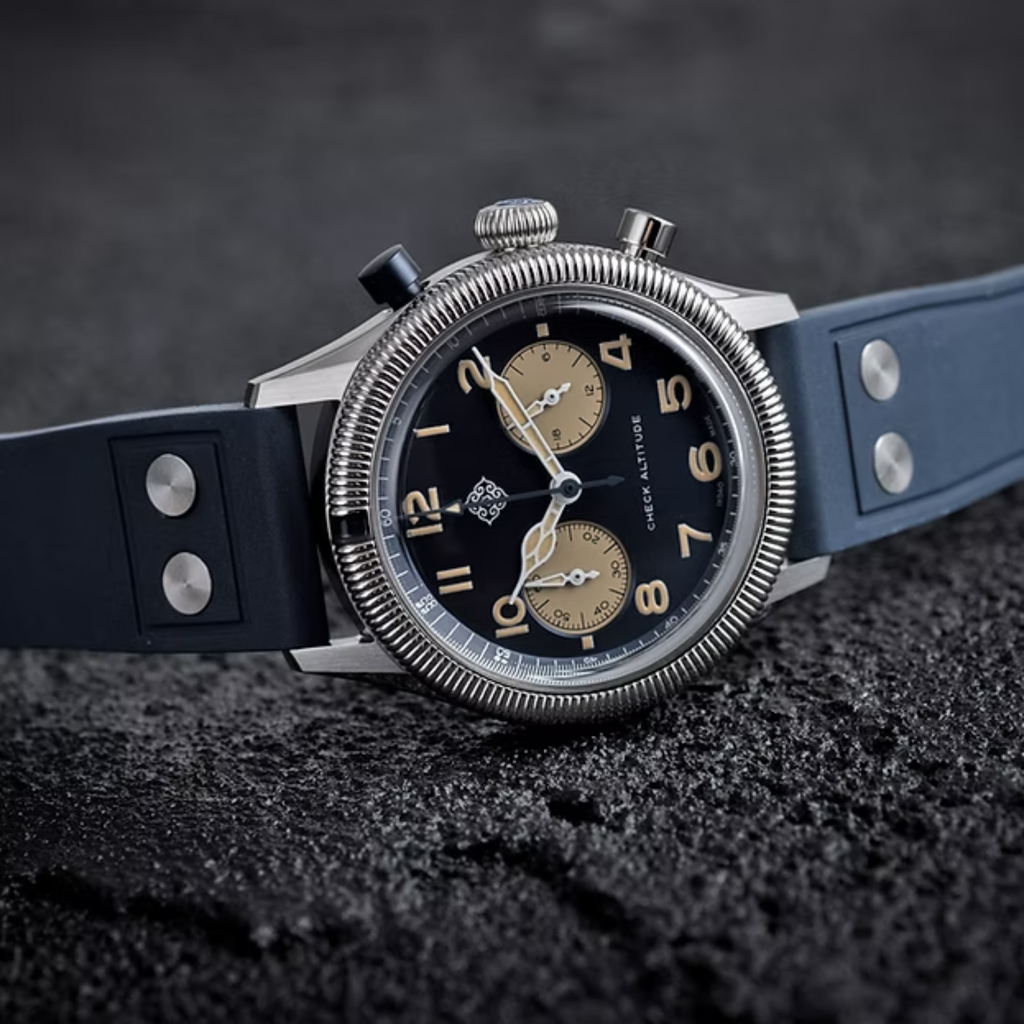 IXDAO 39mm VK64 Pilot Chronograph Watch JD-X10S Blue
