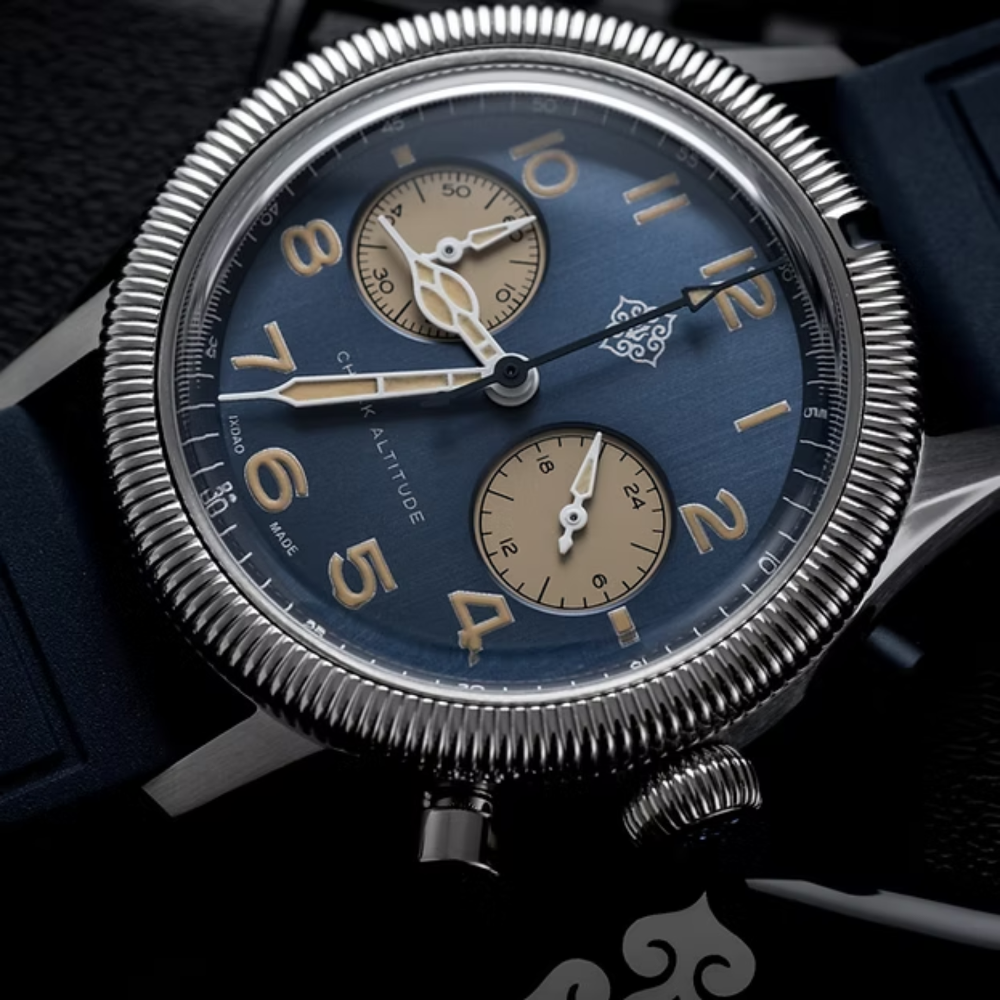 IXDAO 39mm VK64 Pilot Chronograph Watch JD-X10S Blue