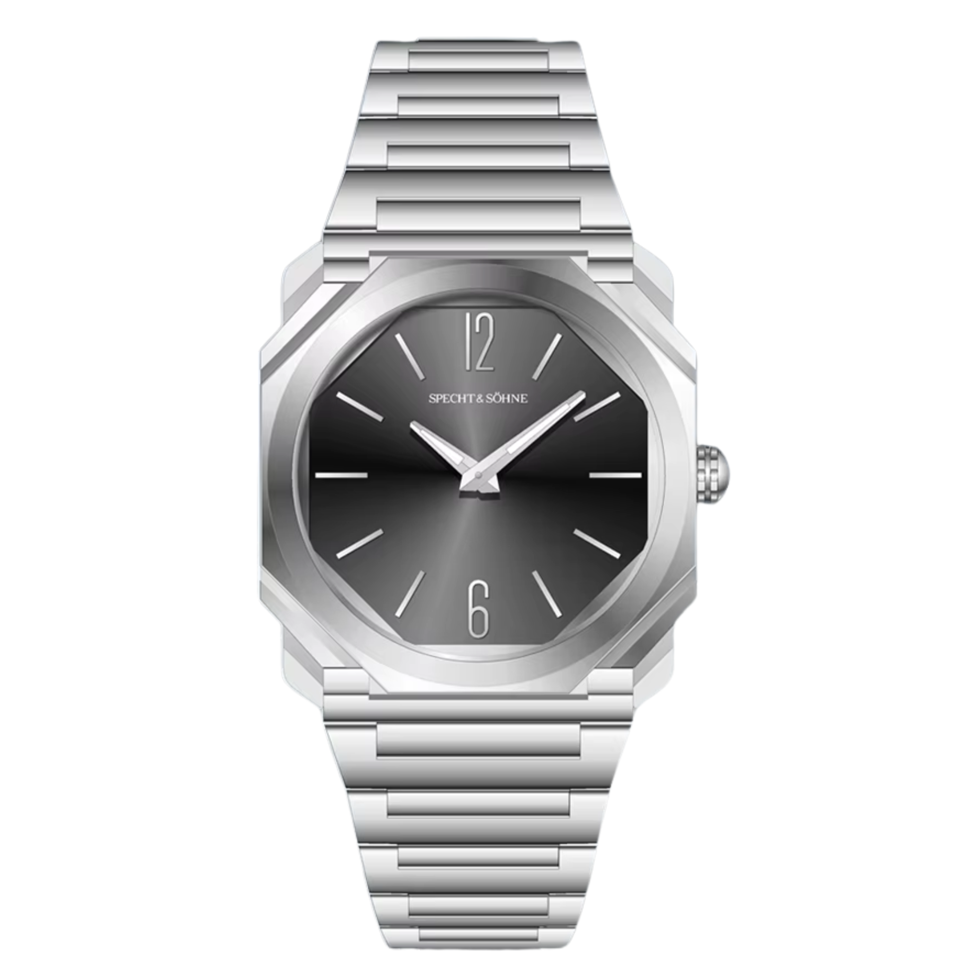 Specht & Söhne 38MM Square Watch For Men Ultrathin Stainless Steel Quartz Watch - Scimitar