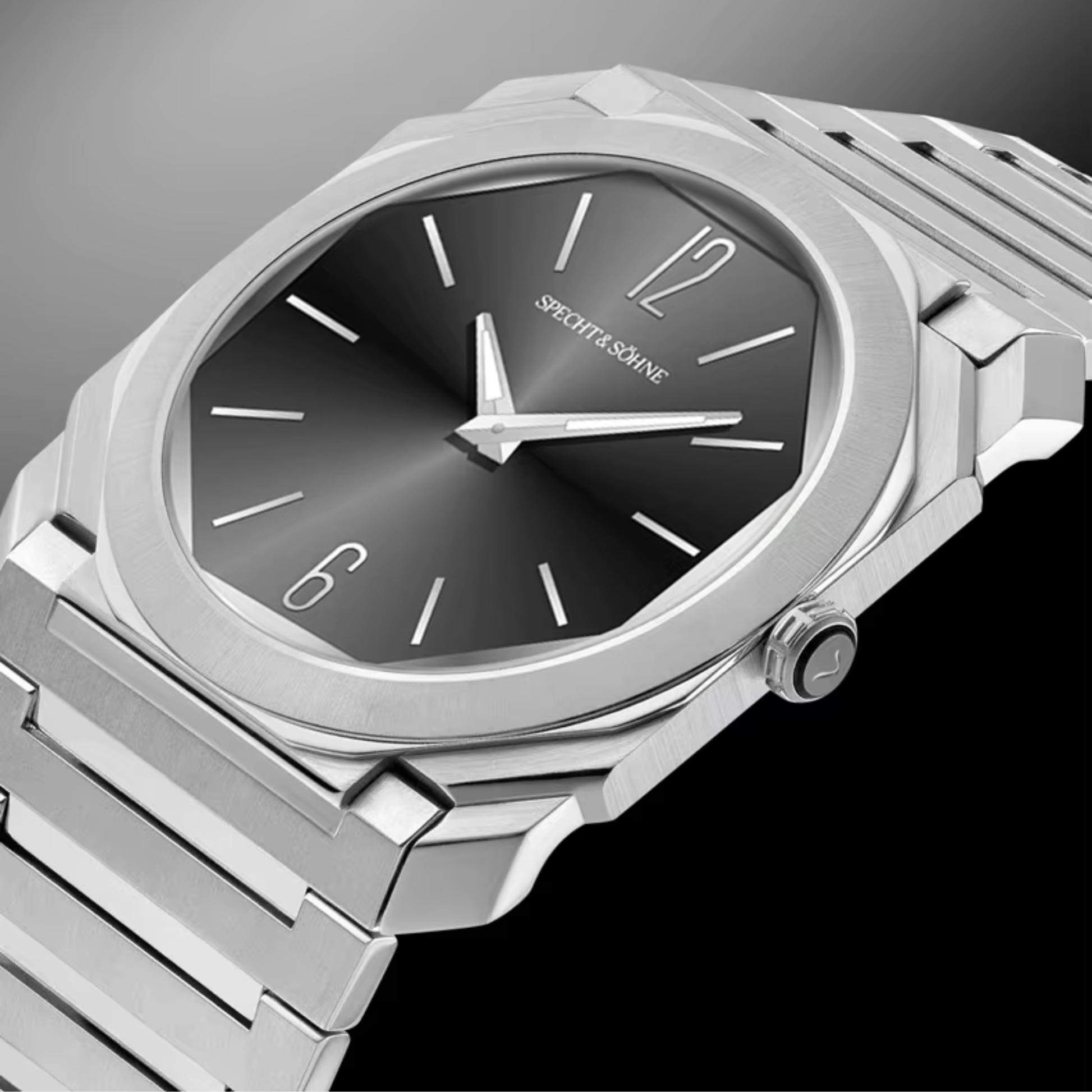 Specht & Söhne 38MM Square Watch For Men Ultrathin Stainless Steel Quartz Watch - Scimitar