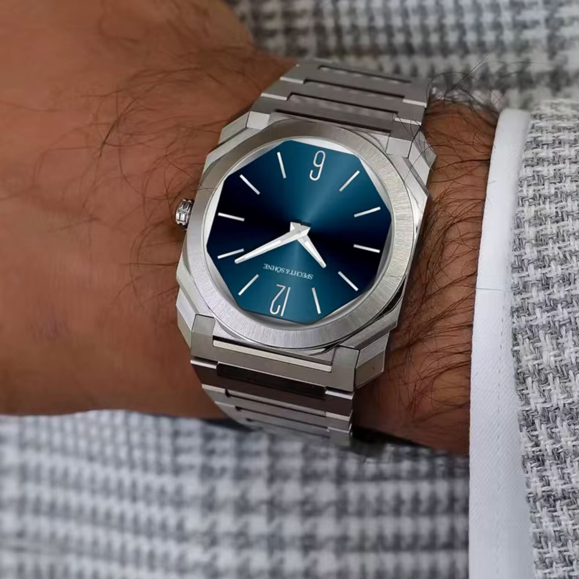 Specht & Söhne 38MM Square Watch For Men Ultrathin Stainless Steel Quartz Watch - Scimitar