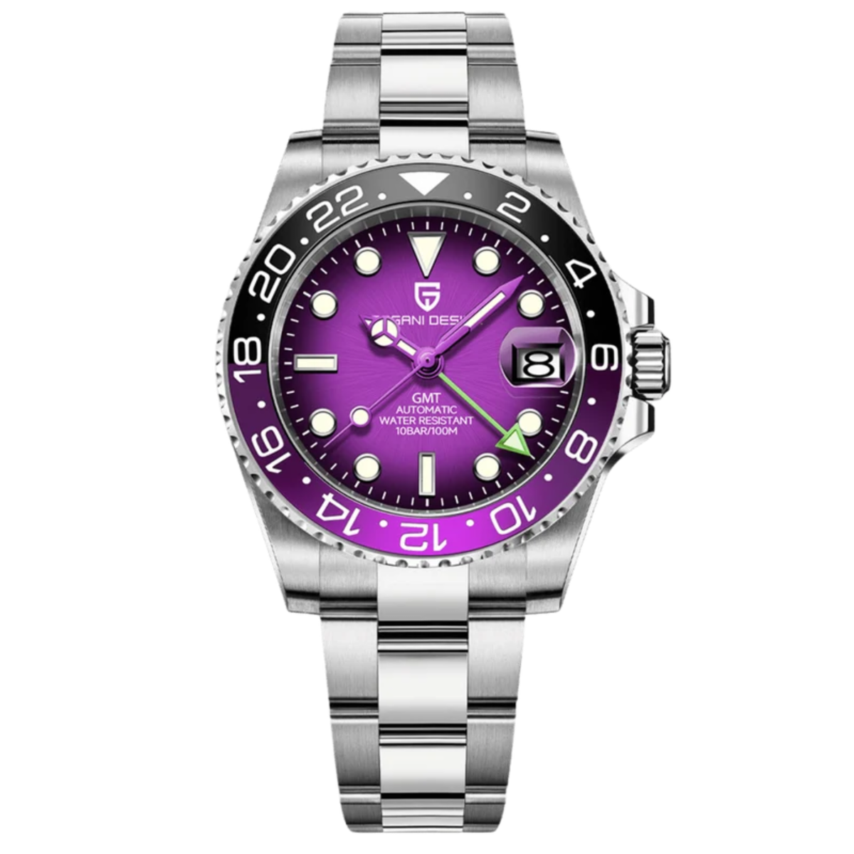 PAGANI DESIGN PD-1662 Automatic GMT Mechanical Stainless Steel Oyster Bracelet