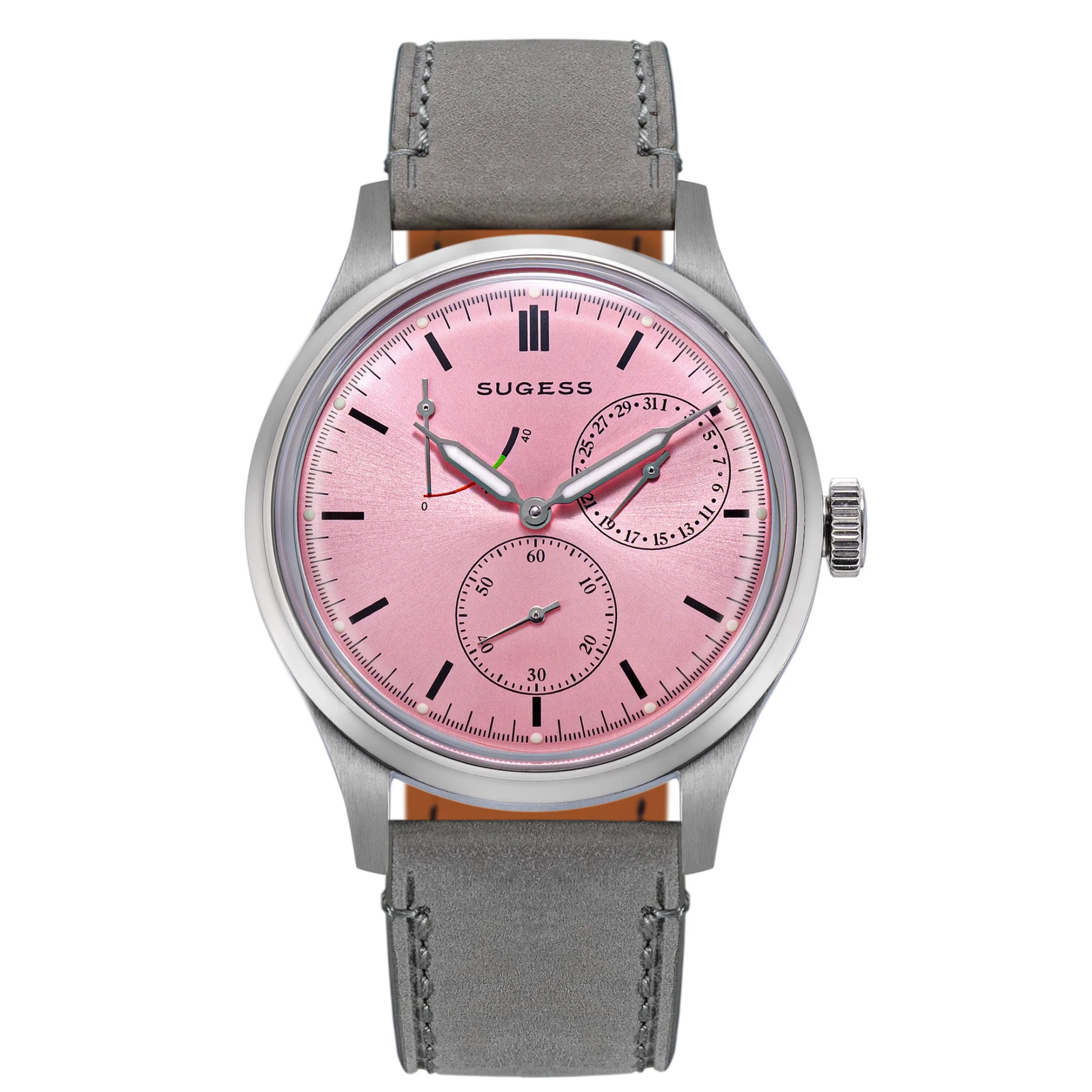 Sugess S458 Pink Dial Stainless-Steel Automatic