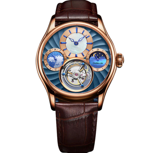 Aesop GMT Tourbillon Pearl Dial Multifunction watch 7017