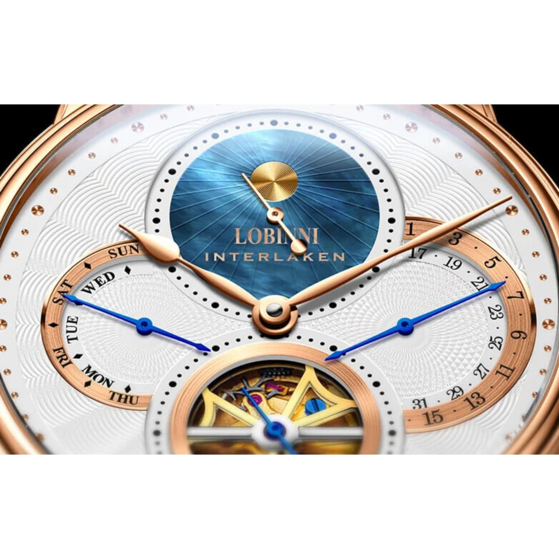 Lobinni skeleton mechanical watch luxury brand wristwatches automatic mechanical watch wrist for men - 16015