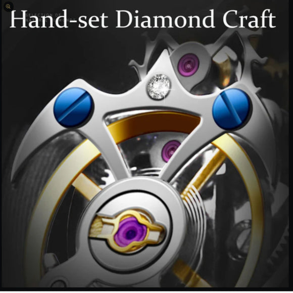 Aesop Original Tourbillon Movement U Shaped Dial Automatic Tourbillon Watch 7070 - Yellow Accents