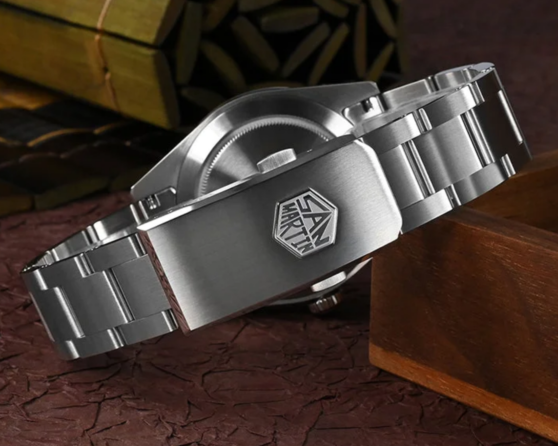 San Martin NH34 39mm BB GMT Watch SN054C - Green san martin watches india online