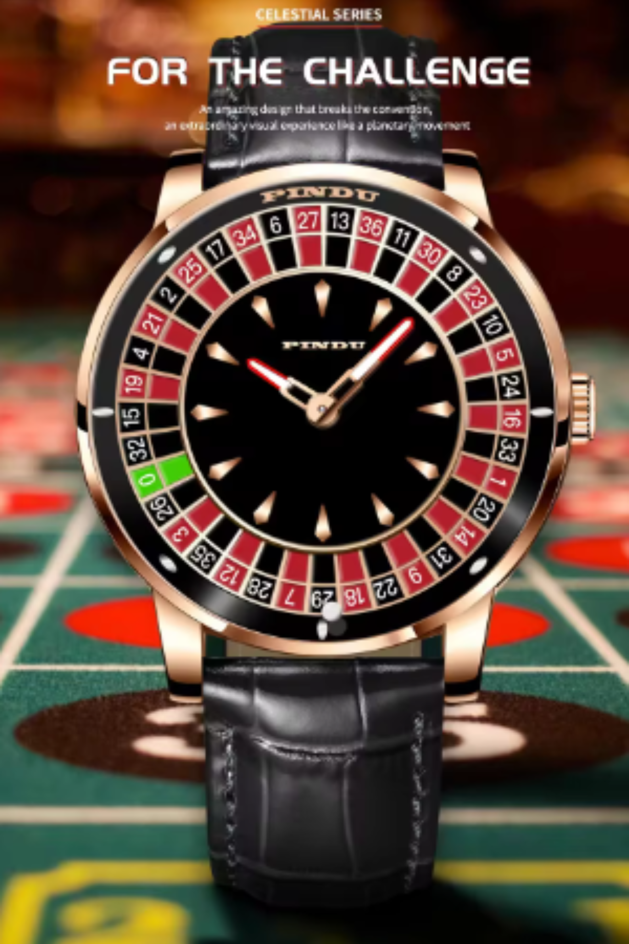 Luxury Casino Watch with Seiko NH-35 Automatic movement Rotating Disk Mens Mechanical watch Roulette