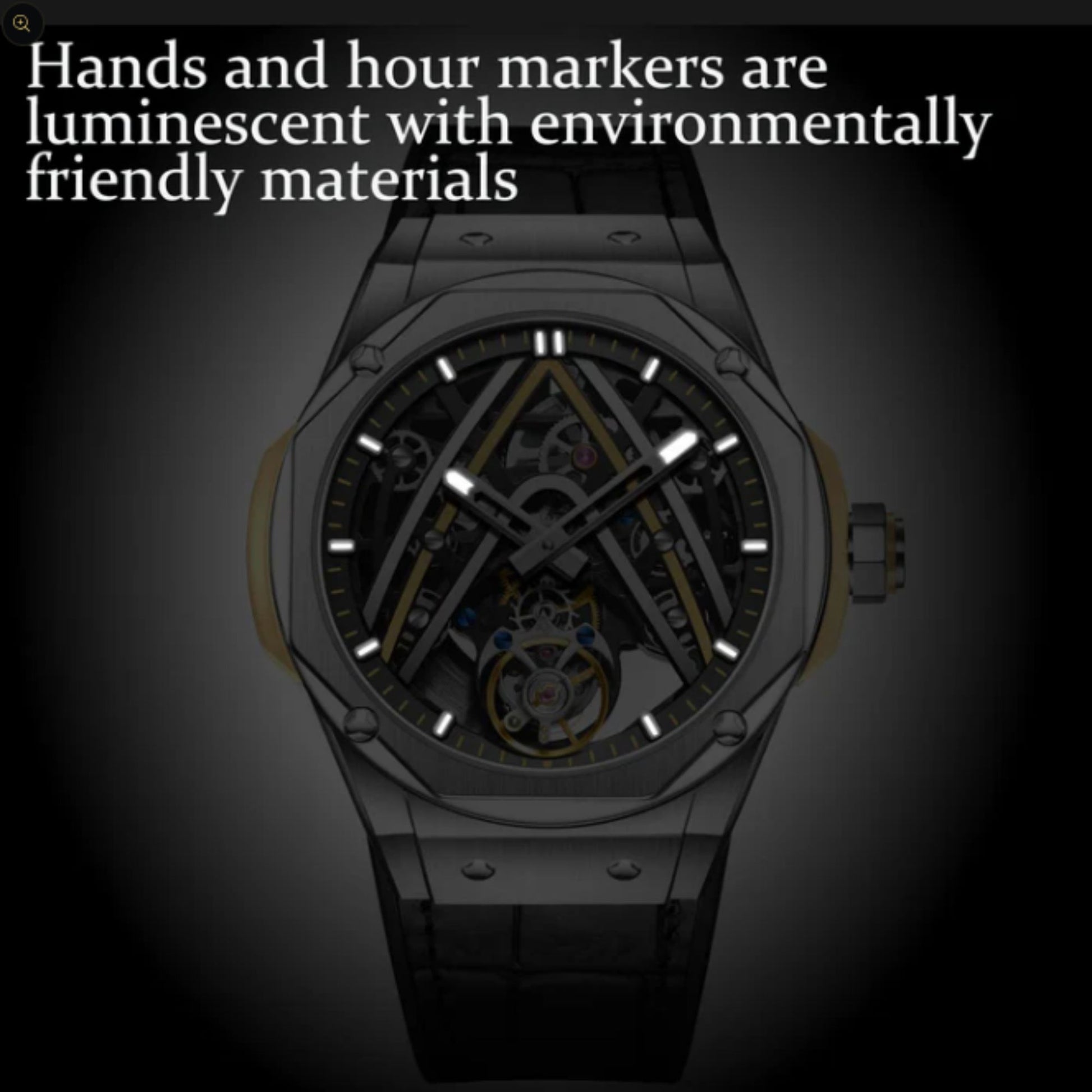 Aesop Original Tourbillon Movement U Shaped Dial Automatic Tourbillon Watch 7070 - Red Accents