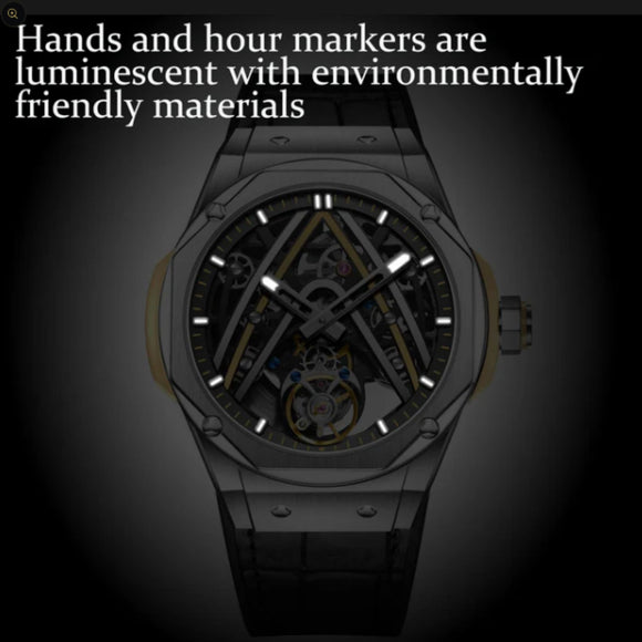 Aesop Original Tourbillon Movement U Shaped Dial Automatic Tourbillon Watch 7070 - Black Accents