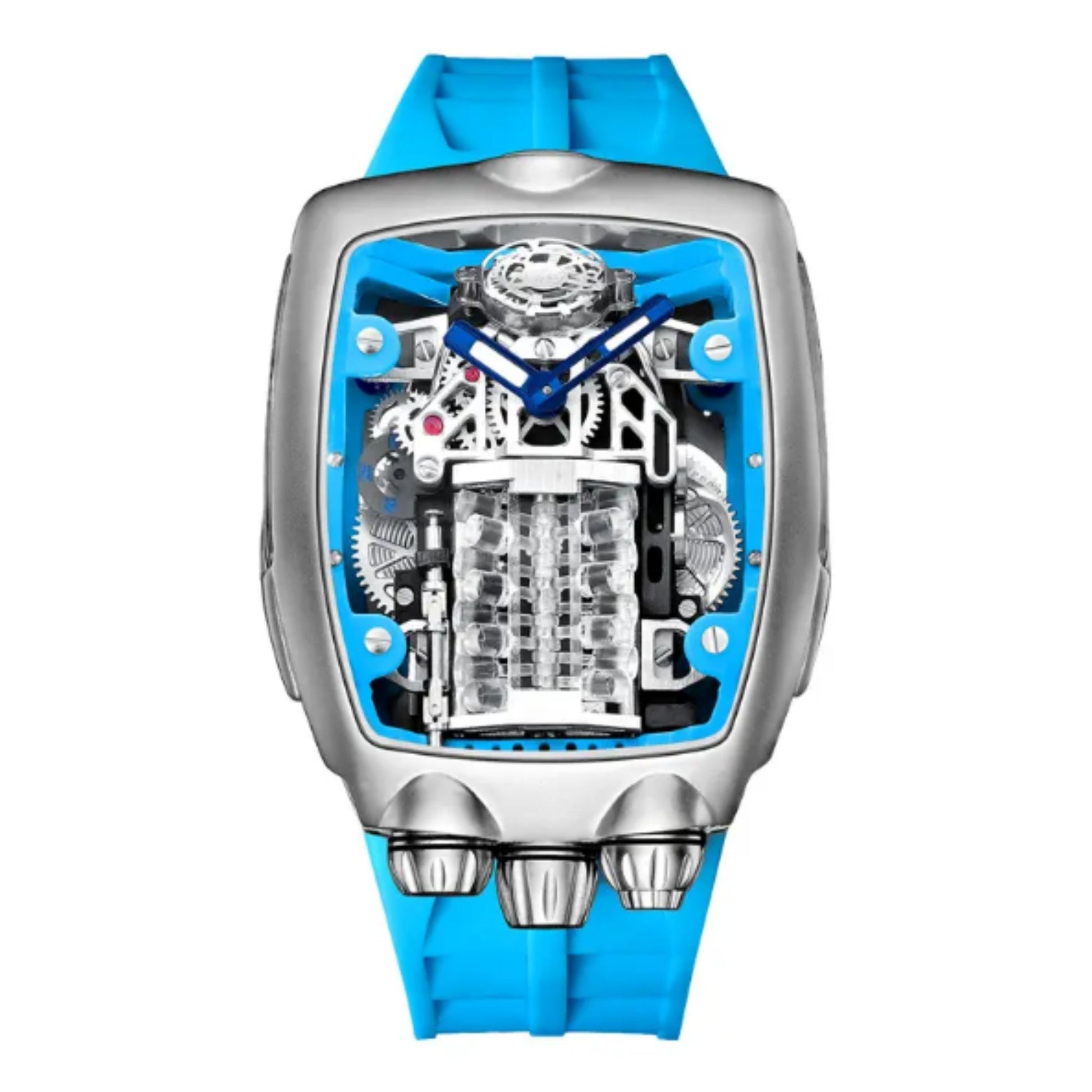 Luxury Automatic double barrel Japanese Miyota Tourbillon Automatic Watch - Blue