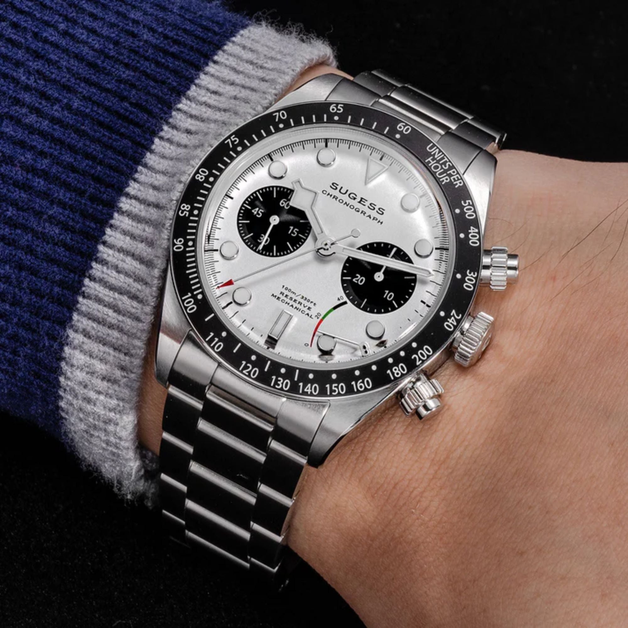 Chrono Heritage S457 Chronograph Power Reserve White Panda Dial