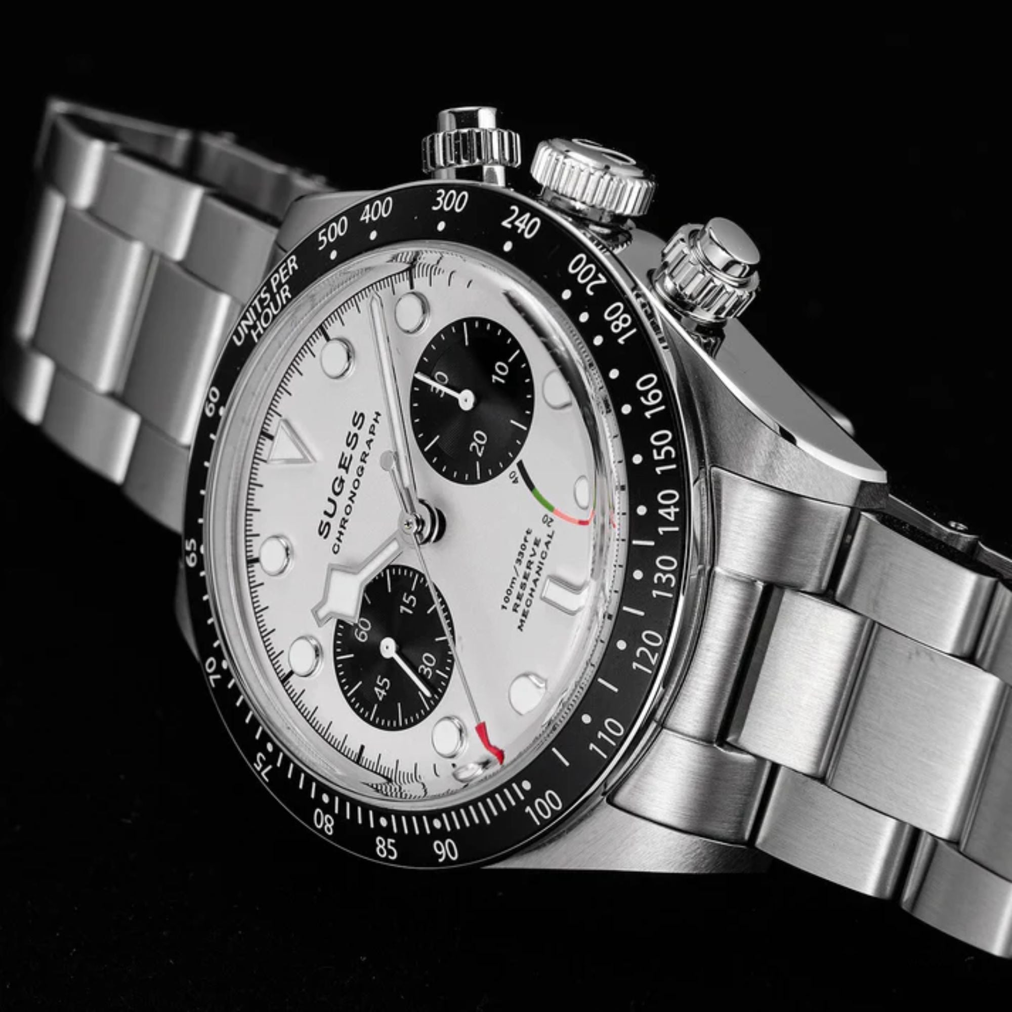 Chrono Heritage S457 Chronograph Power Reserve White Panda Dial