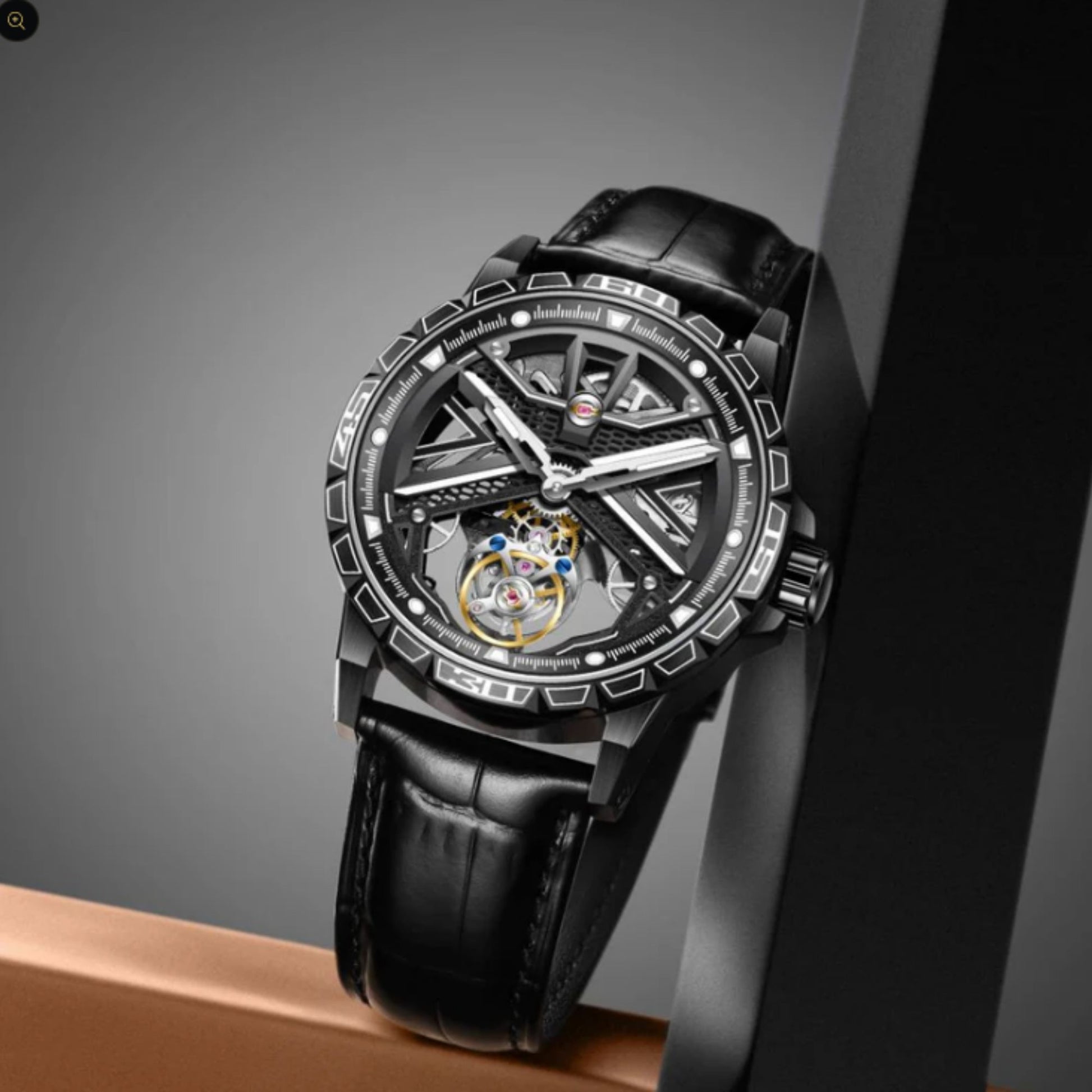 Aesop Original Tourbillon Skeleton Dial Manual Winding Mechanical Wrist Watch 7063